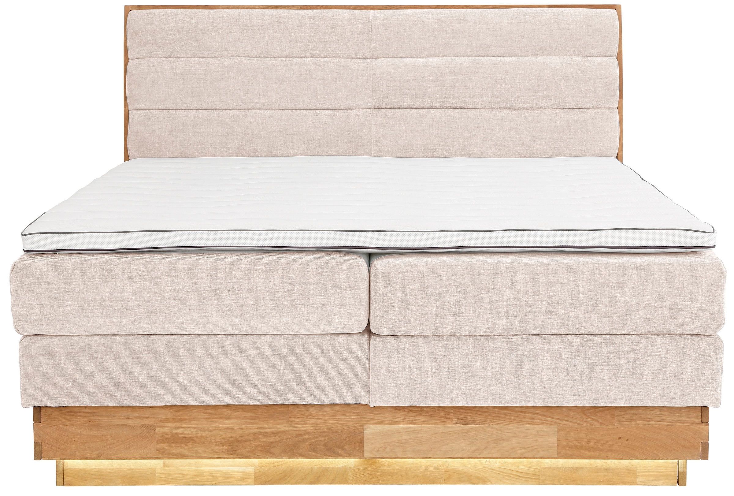 GOODproduct Boxspringbett, LED-Beleuchtung, mit zertifizierten, recycelten Bezugsstoffen