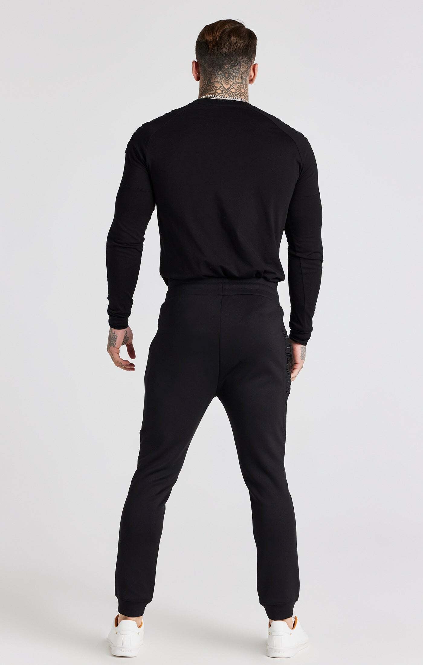 Siksilk Langarmshirt »Siksilk Langarmshirts Black Panel Muscle Fit T-Shirt«