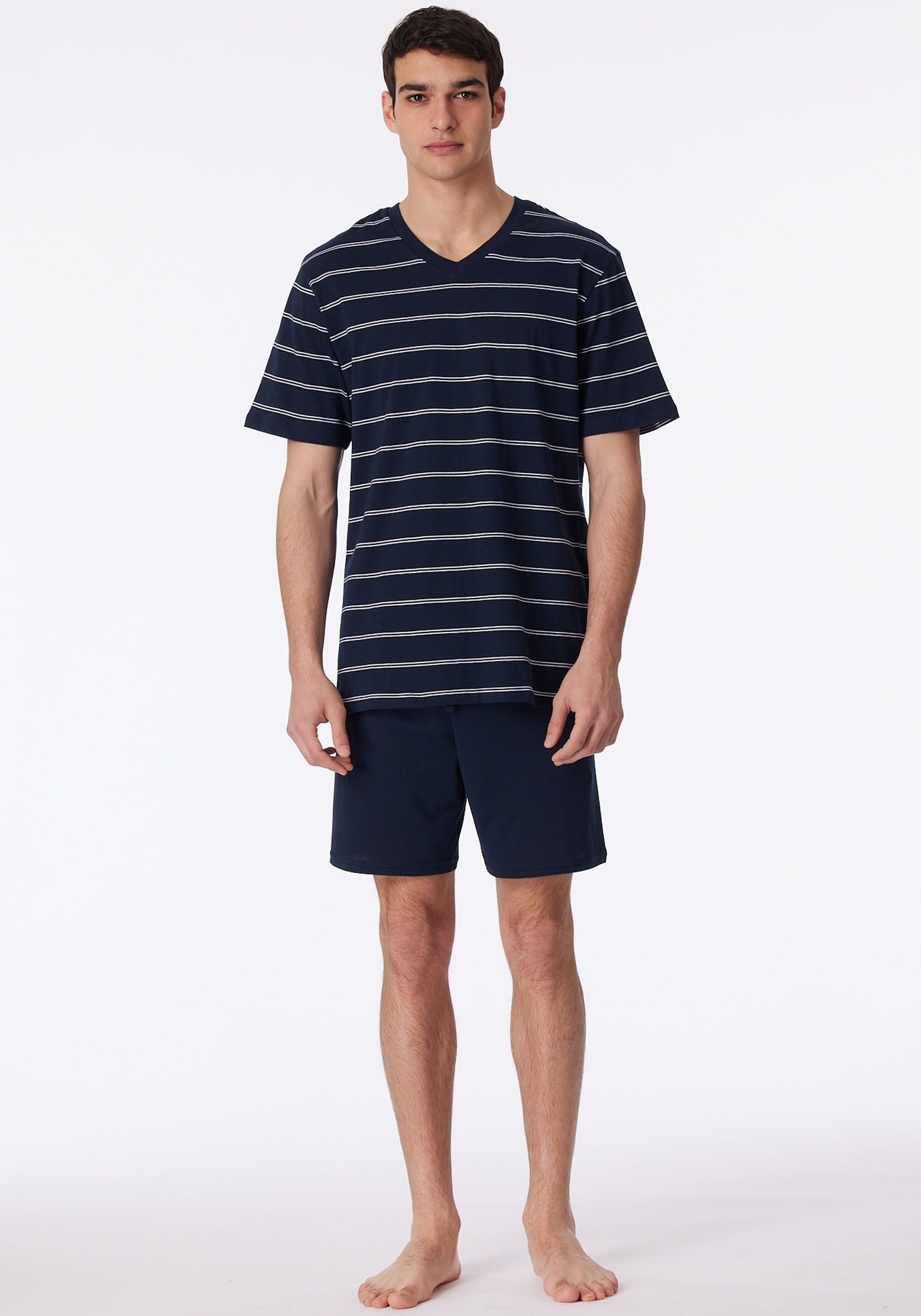 Schiesser Shorty »"Dark Sapphire"«, (2 tlg.), mit schönem Streifendesign