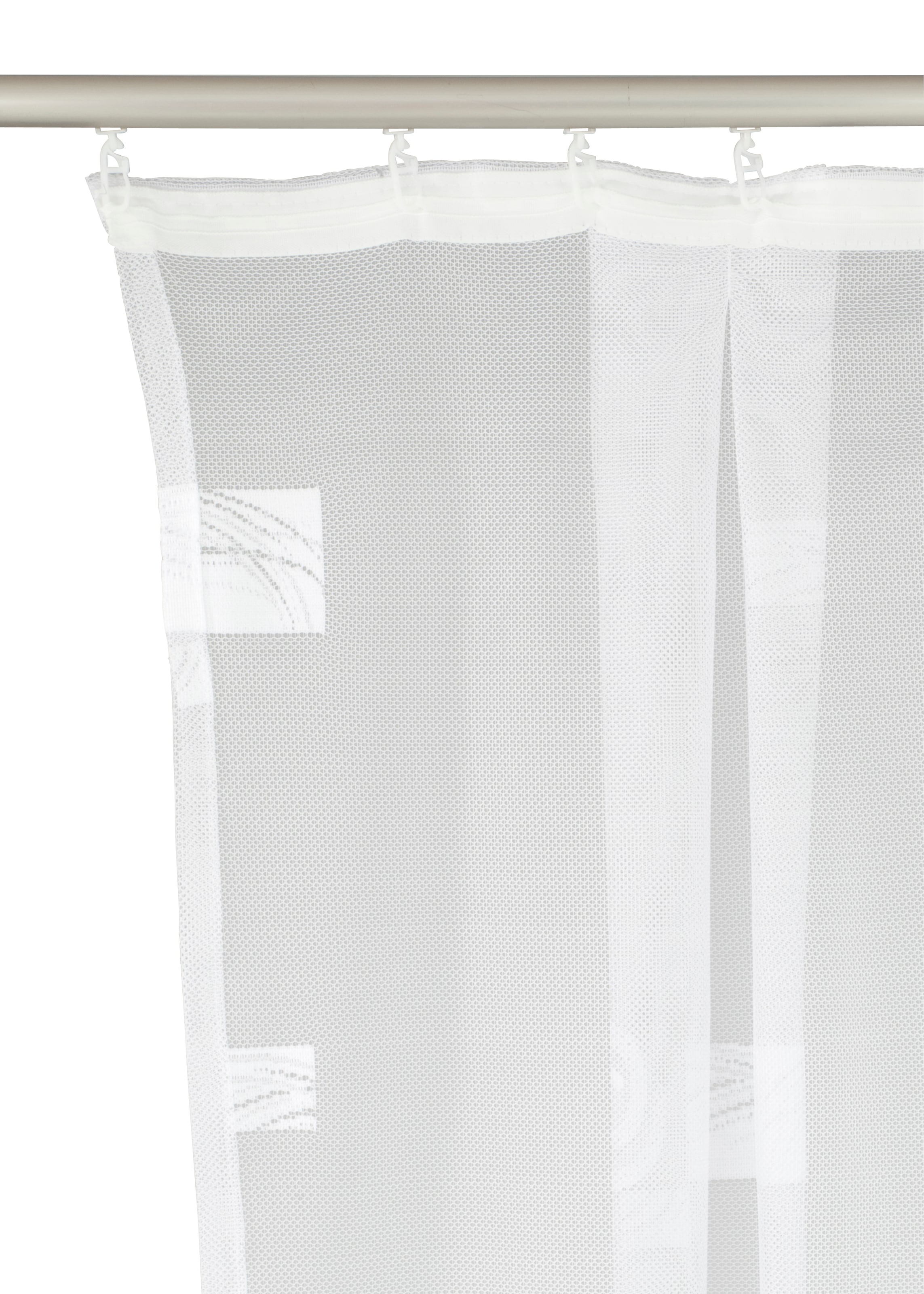 Weckbrodt Gardine »Jacquardstore BL-MW«, (1 St.), feste Falten, Jacquard, Allover, Motiv, Bleiband, nach Mass, Store