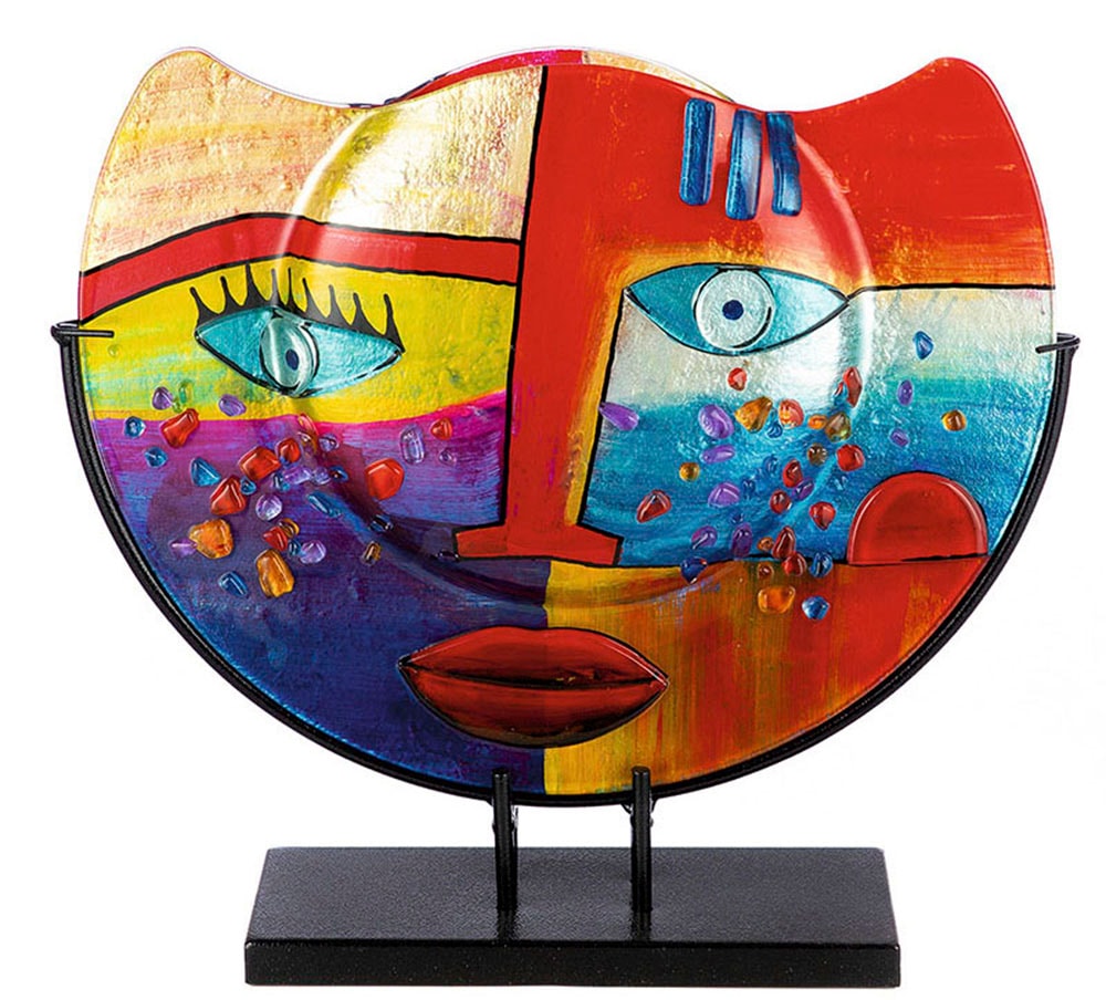 Casablanca by Gilde Tischvase »Fashion, Dekovase«, (1 St.), Vase aus Glas, mit schwarzem Metallfuss, Höhe ca. 35 cm