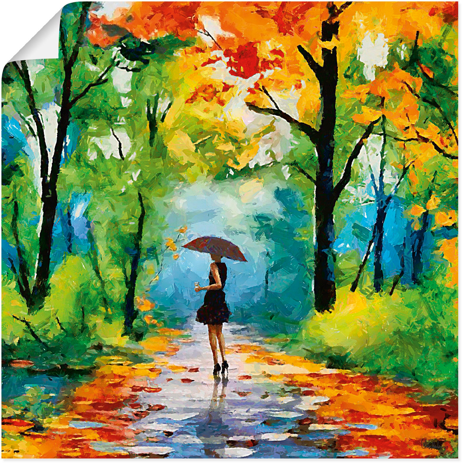 Artland Wandbild »Herbstlicher Spaziergang im Park«, Vier Jahreszeiten  Bilder, (1 St.) online bestellen | Jelmoli-Versand