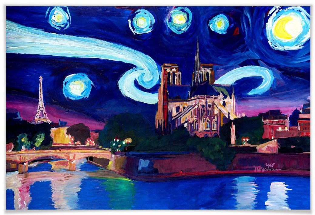 Stadt, Stil Paris Poster, St.), Wandposter Nacht«, Wall-Art Bild, »Van Gogh Wandbild, Jelmoli-Versand Poster (1 shoppen online bei Stadt |