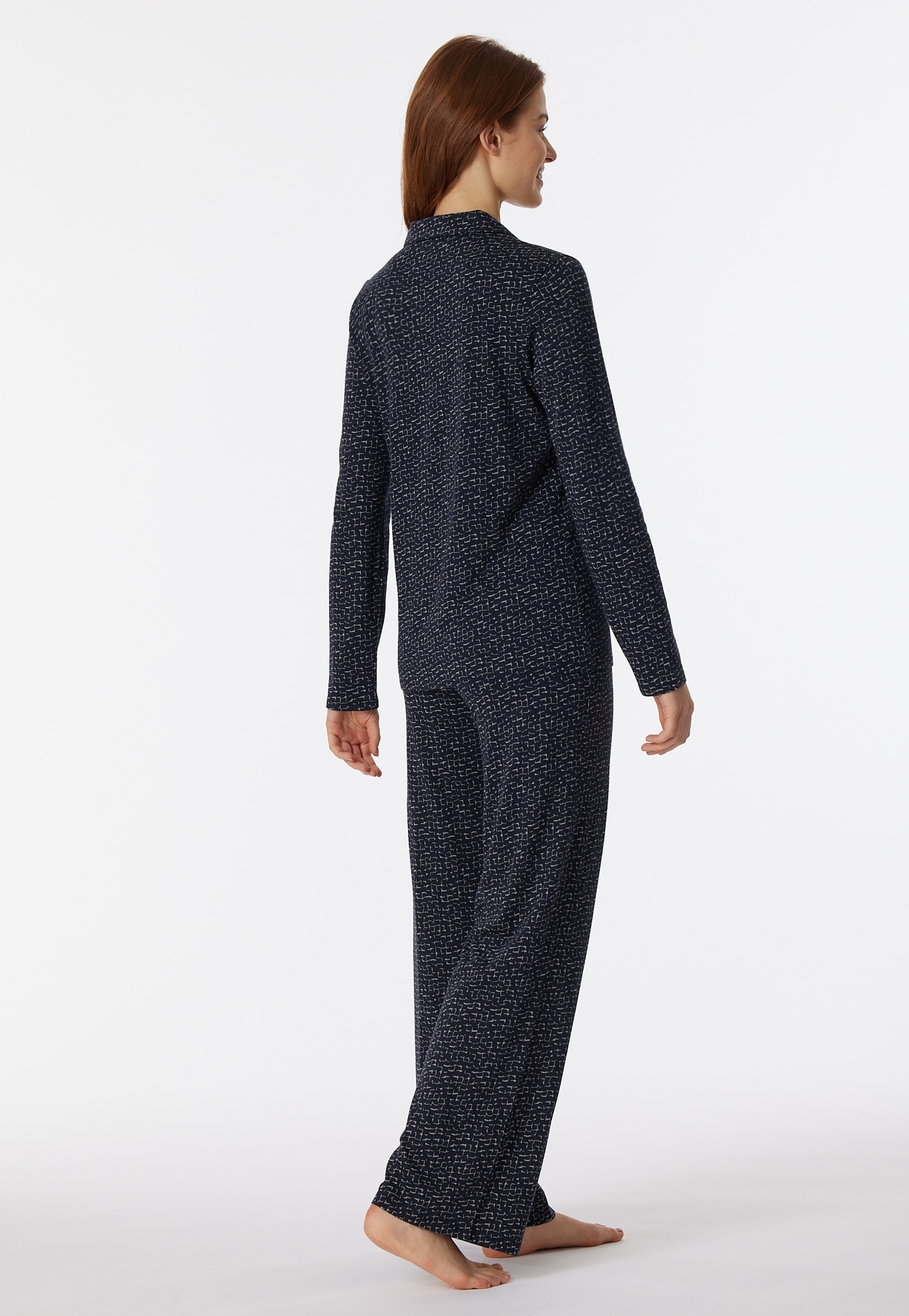 Schiesser Pyjama »"Contemporary Nightwear"«, (Set, 2 tlg.), Oberteil mit Reverskragen und durchgehender, funktionaler Knopfleiste