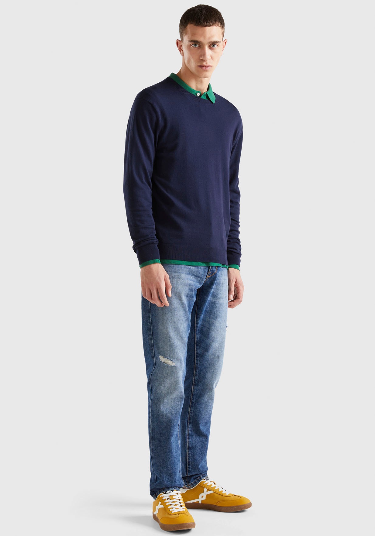 United Colors of Benetton Rundhalspullover, im cleanen Look