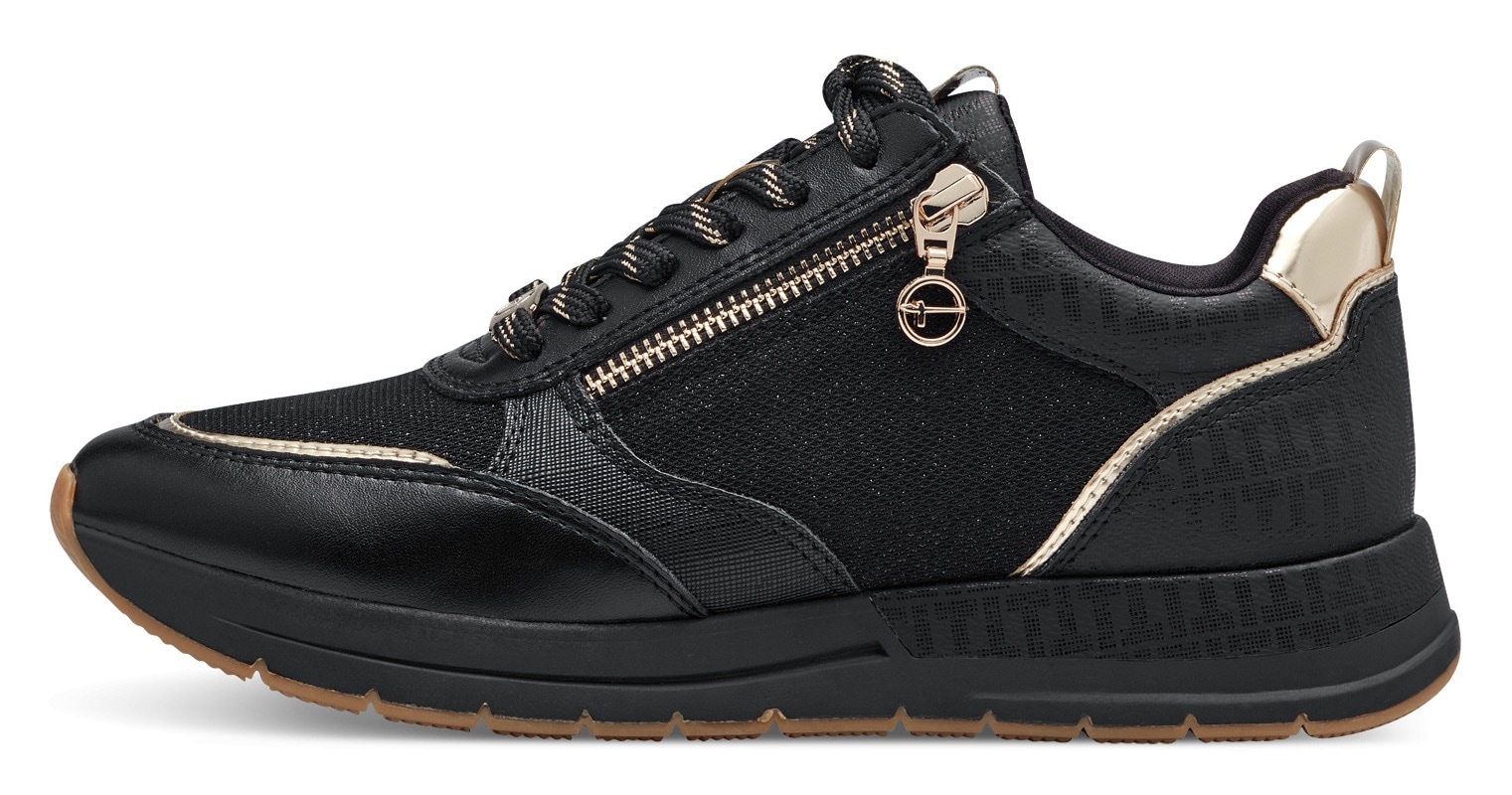 Tamaris Keilsneaker, Freizeitschuh, Halbschuh, Schnürschuh, trendige Metallic-Details