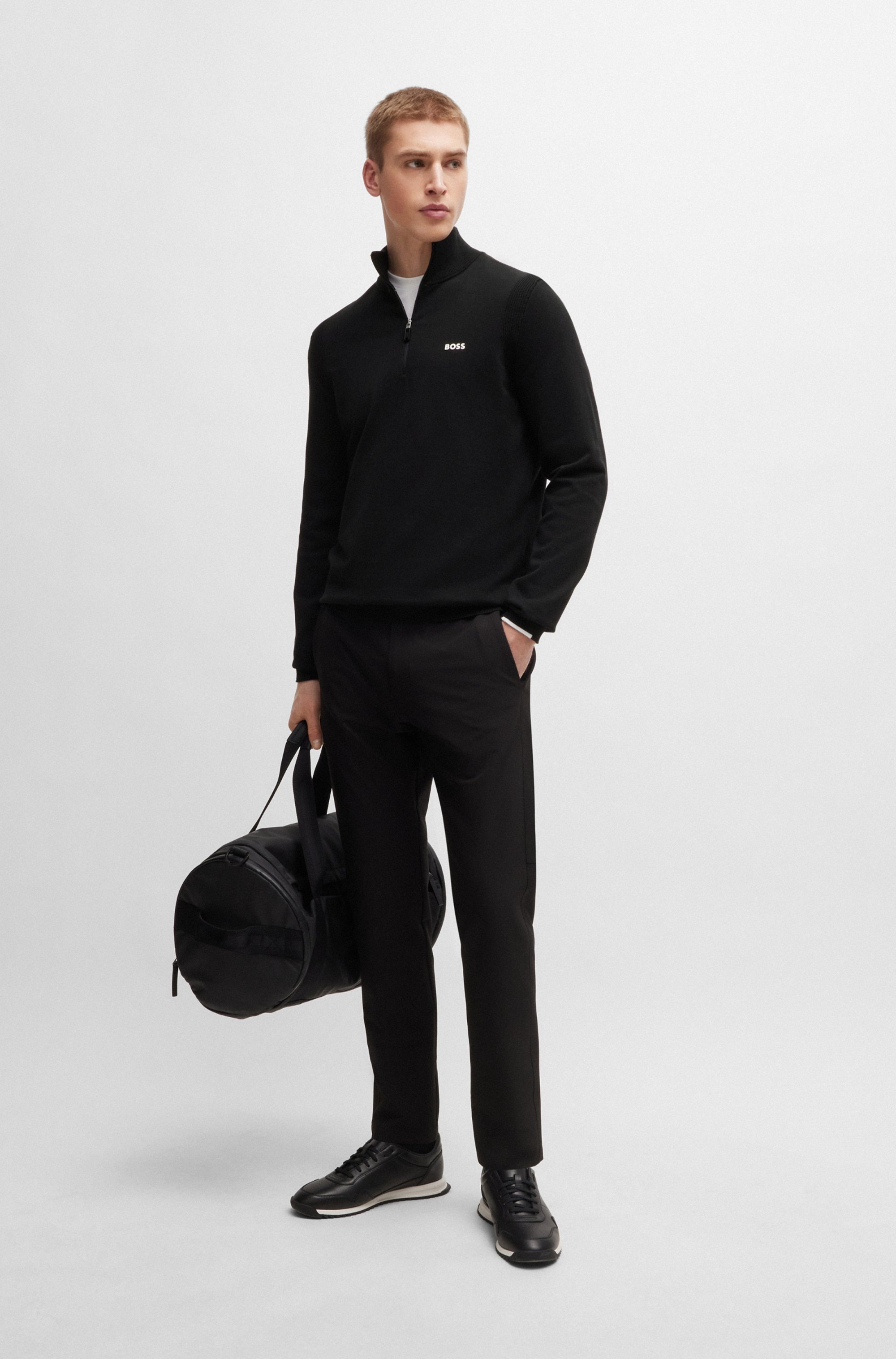 BOSS GREEN Strickpullover »Ever-X QZ«, mit Reissverschluss
