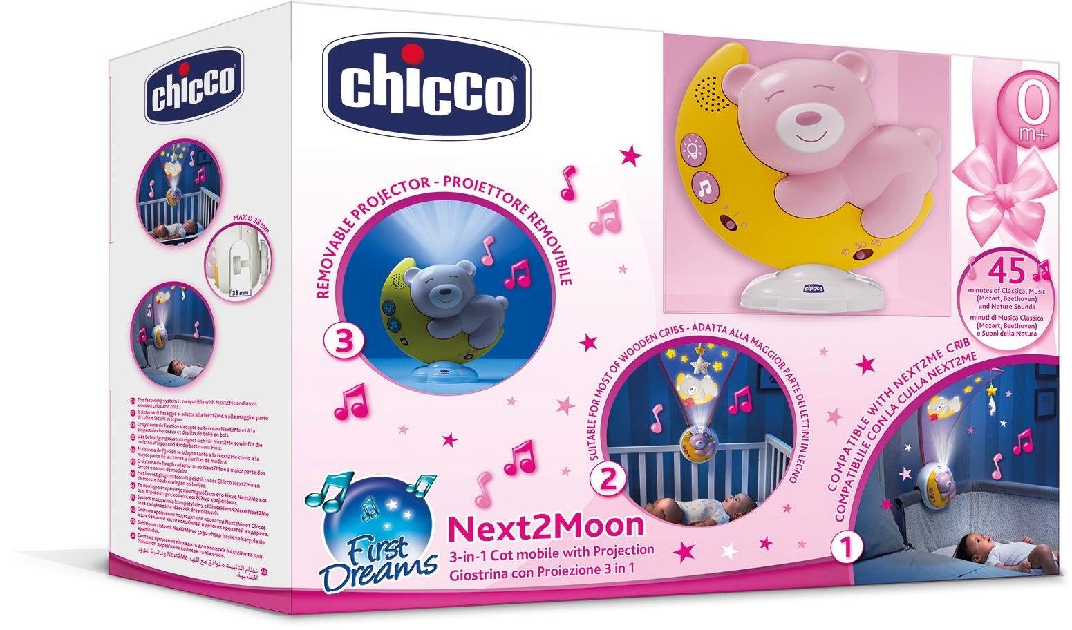 Chicco Nachtlicht »Next2Moon, Pink«, mit Licht und Sound