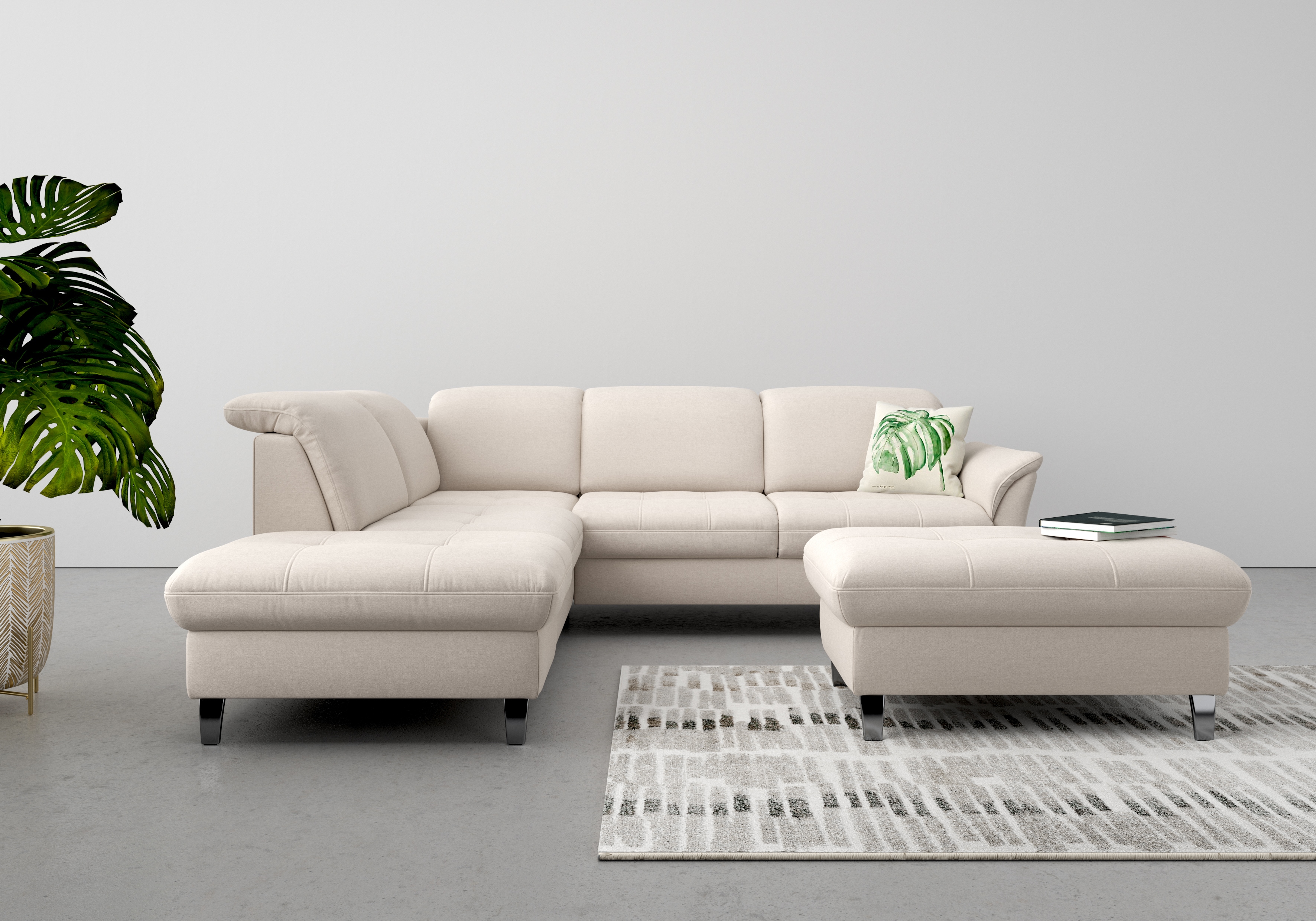 sit&more Ecksofa "Maggiore L-Form" wahlweise mit Kopfteilverstellung, Bettfunktion und Stauraum