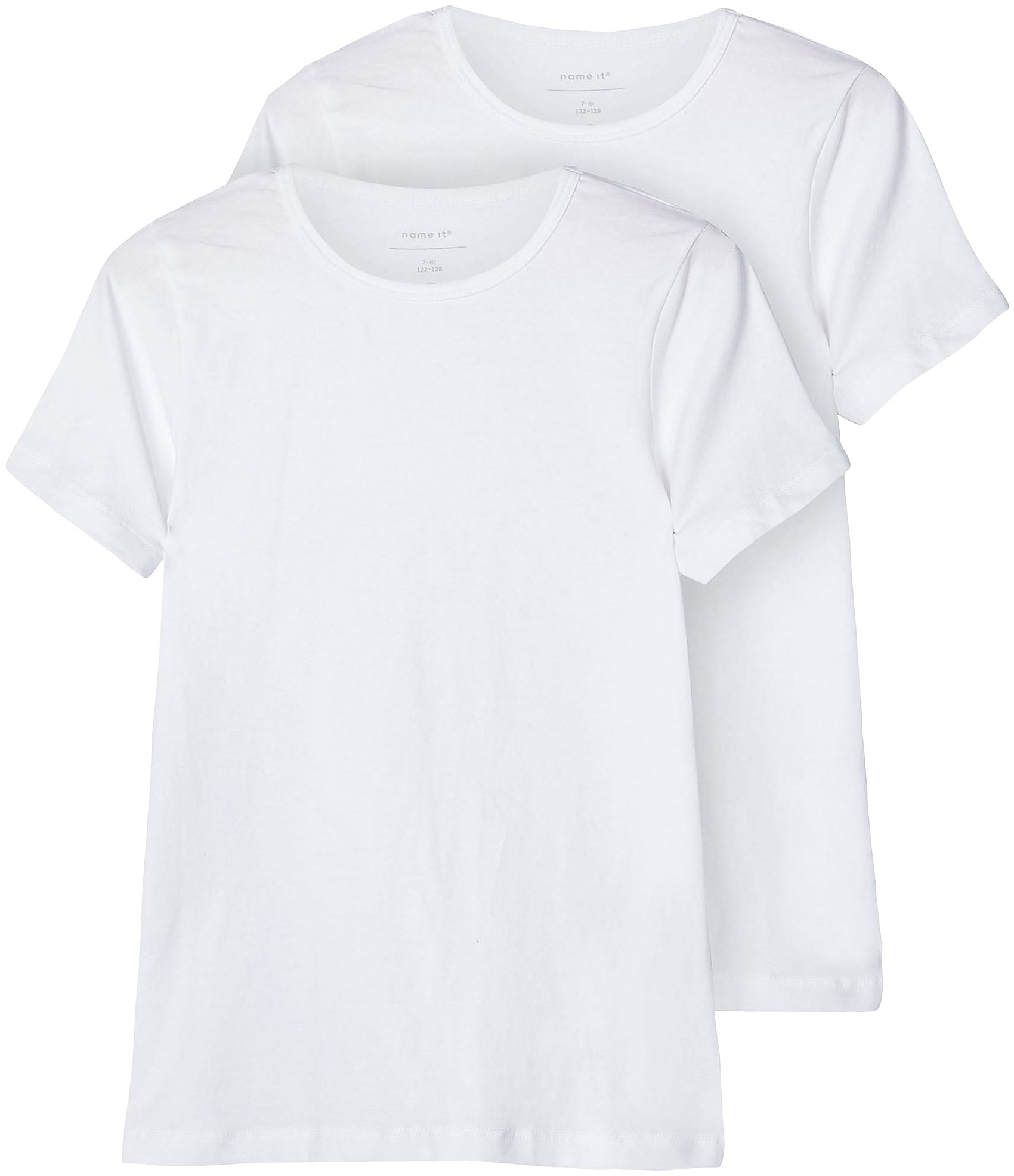 Name It T-Shirt »NKMT-SHIRT – T-Shirt im 2er-Pack mit Rundhals« 2er-Pack, 2 Stk. unifarben, casual, slim fit, Jersey, Rundhals