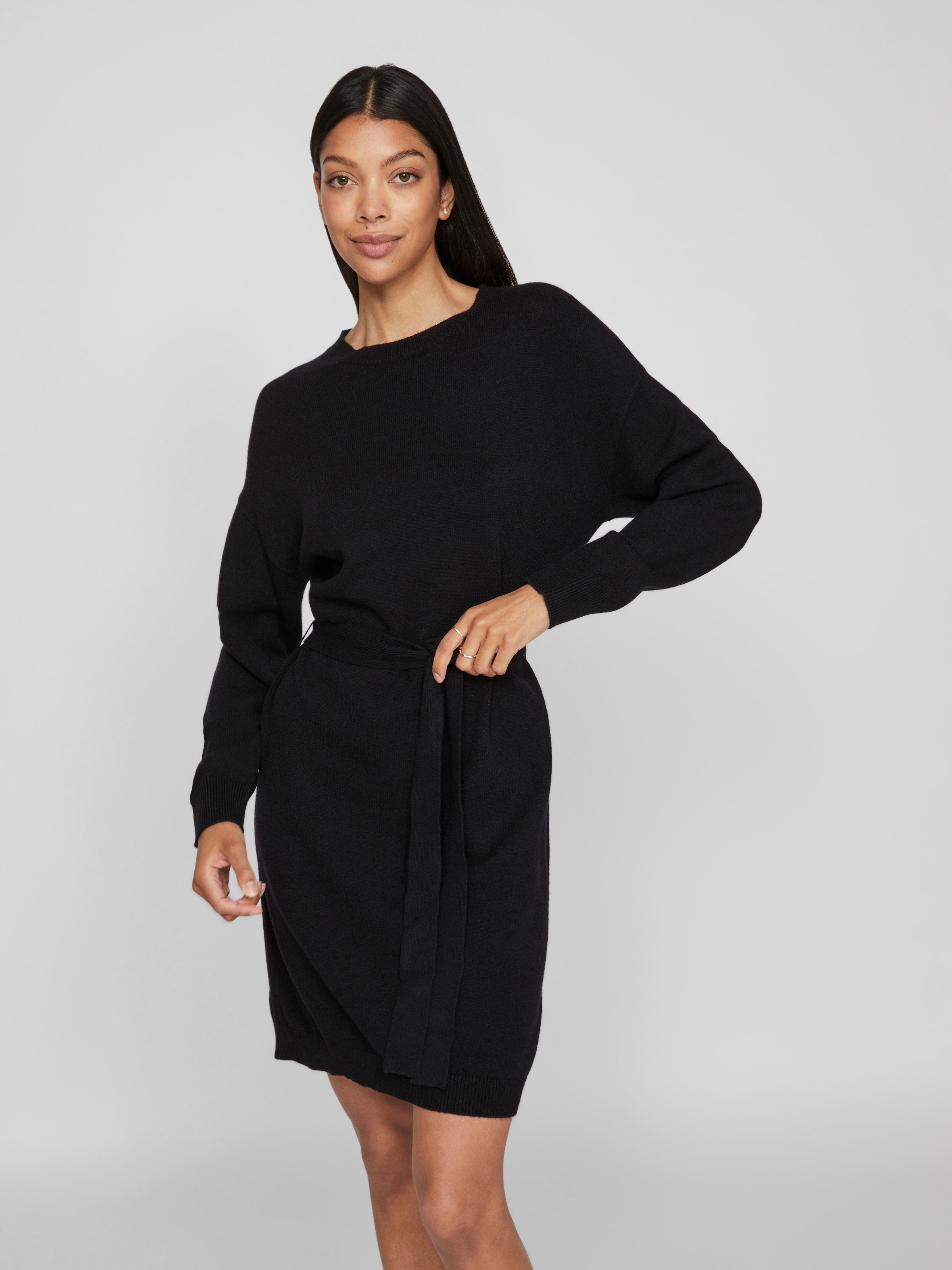 Strickkleid »VIRIL O-NECK L/S BELT KNIT DRESS - NOOS«