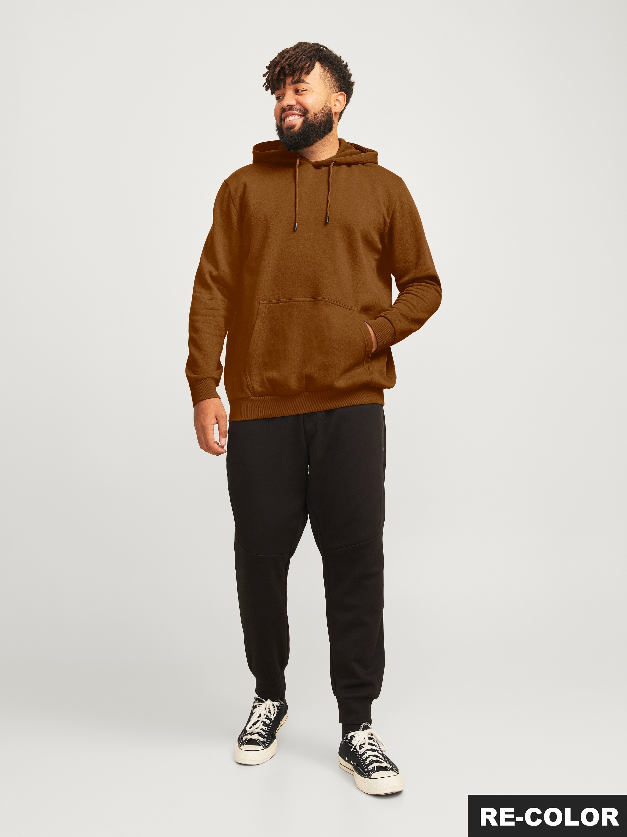 Jack & Jones PlusSize Kapuzensweatshirt »JJEBRADLEY SWEAT HOOD NOOS PLS«, mit Rippbündchen