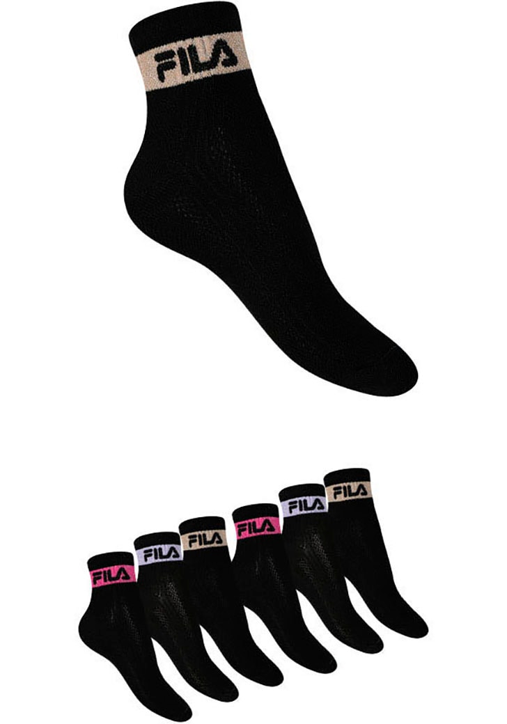 Fila Kurzsocken »WOMAN QUARTER SOCKS« 6 Stk. tlg. mit gerippter Knöchelpartie