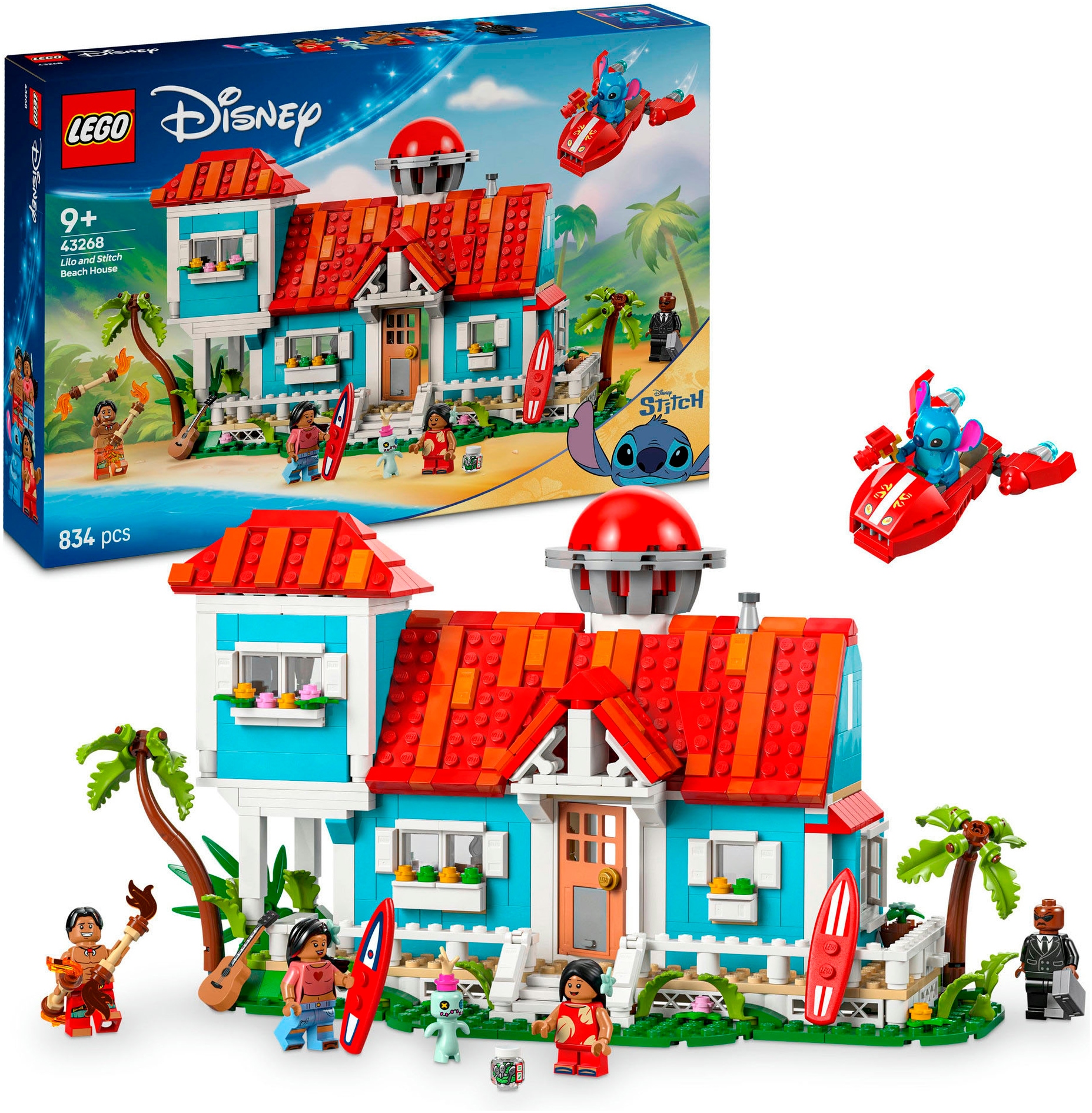 LEGO Konstruktionsspielsteine "Das Strandhaus aus „Lilo und Stitch“ (43268), LEGO Disney Classic" Made in Europe