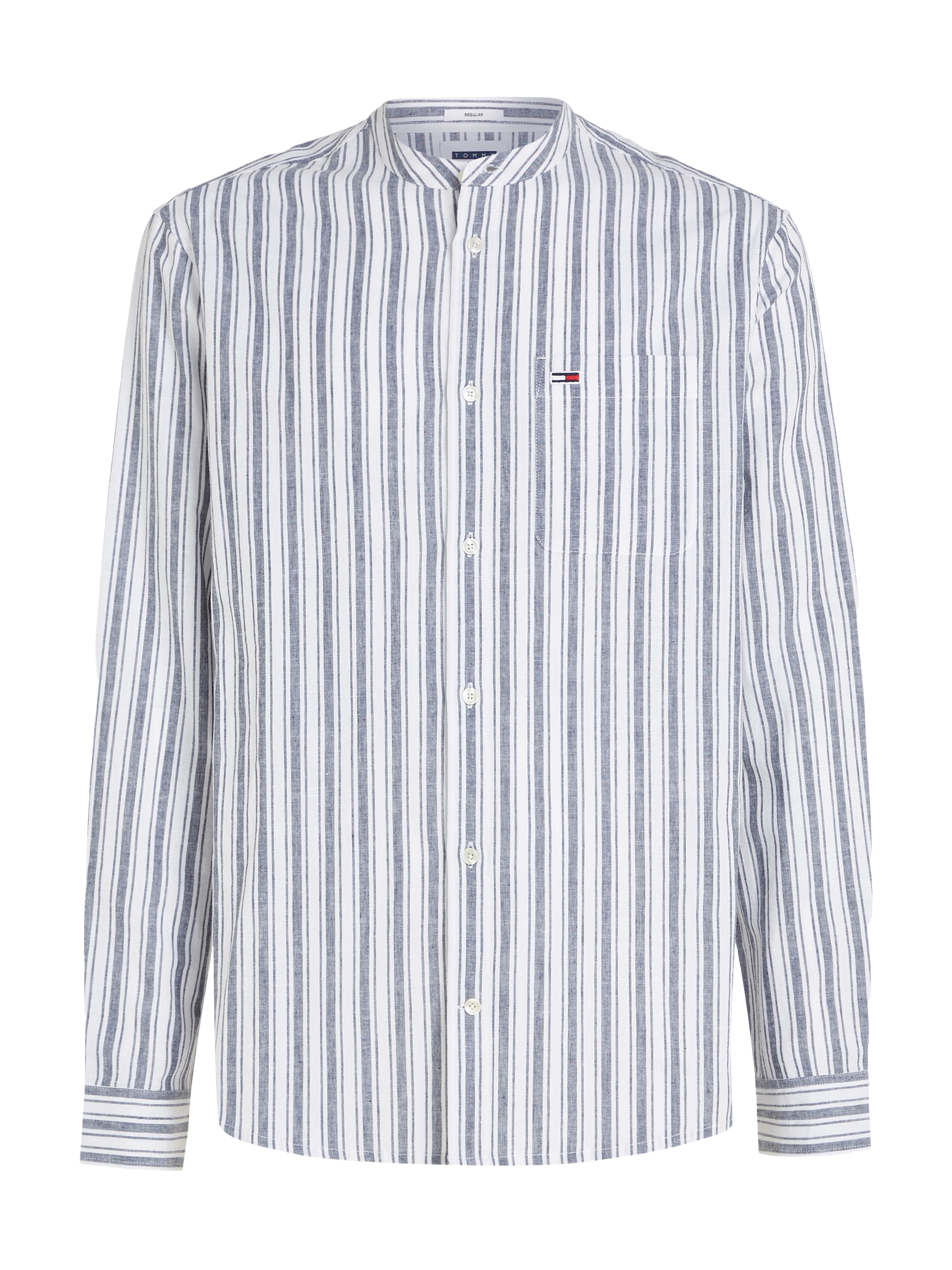 Tommy Jeans Langarmhemd »TJM MAO STRIPE LINEN BLEND SHIRT«
