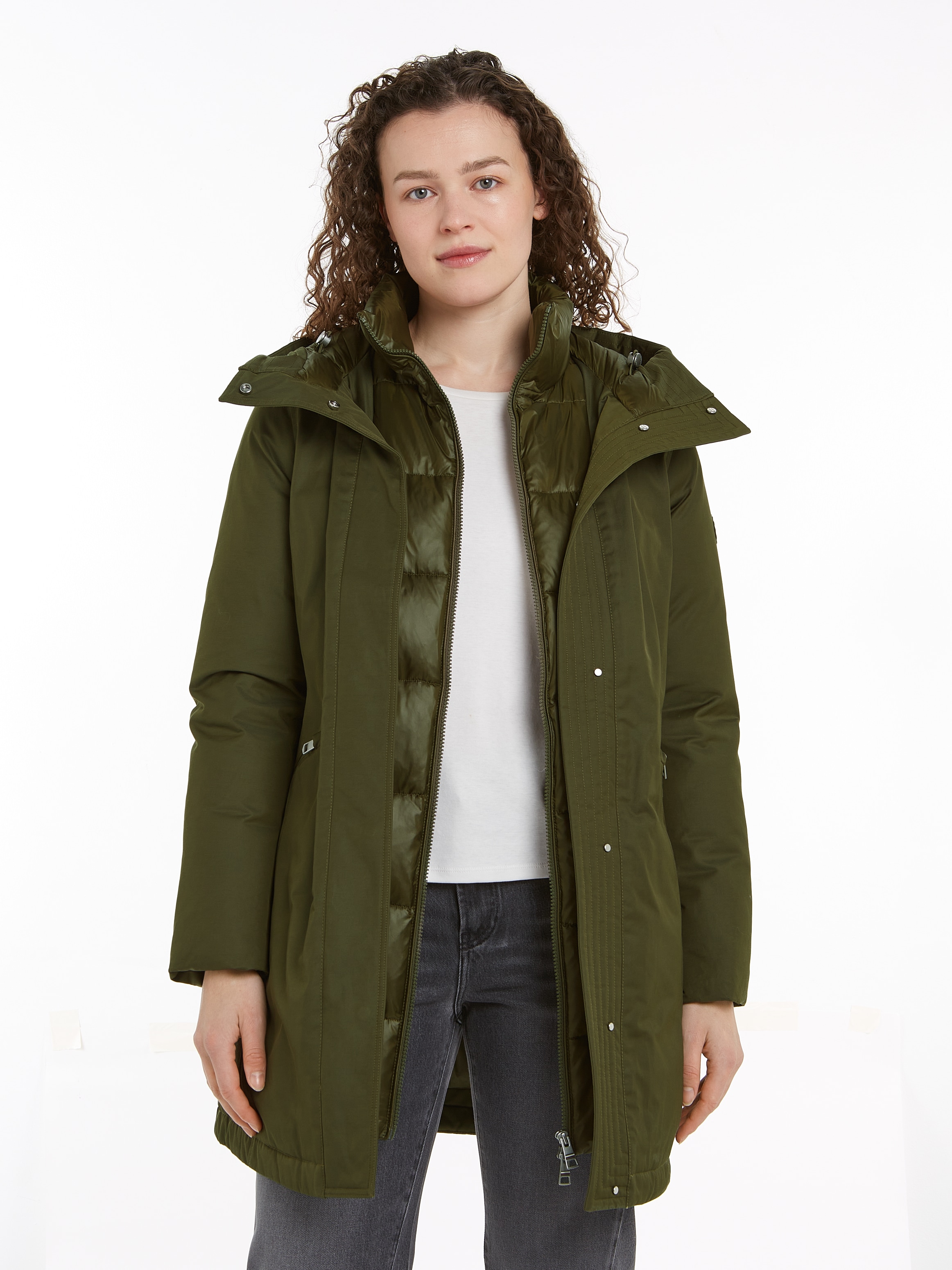 Parka, mit Kapuze, mit Logoprägung