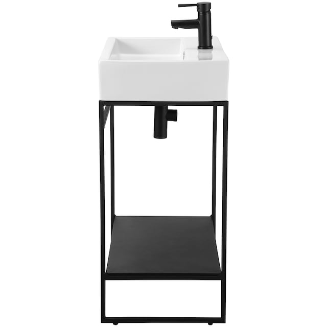 ❤ welltime Waschtisch »Loft«, Badmöbel, schwarz, mit Keramikwaschbecken,  Breite 60cm kaufen im Jelmoli-Online Shop | Waschbeckenunterschränke
