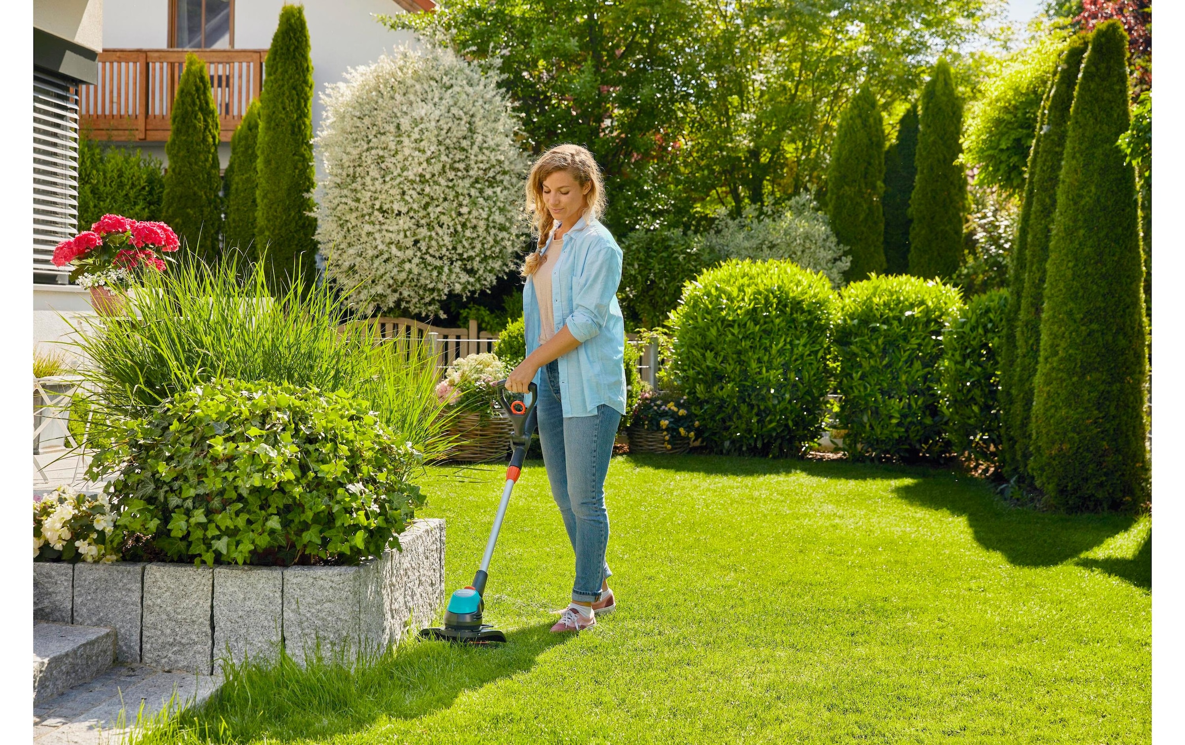 GARDENA Akku-Rasentrimmer »Gardena Akku-Trimmer EasyCut«, (Ohne Akku/Ladegerät)