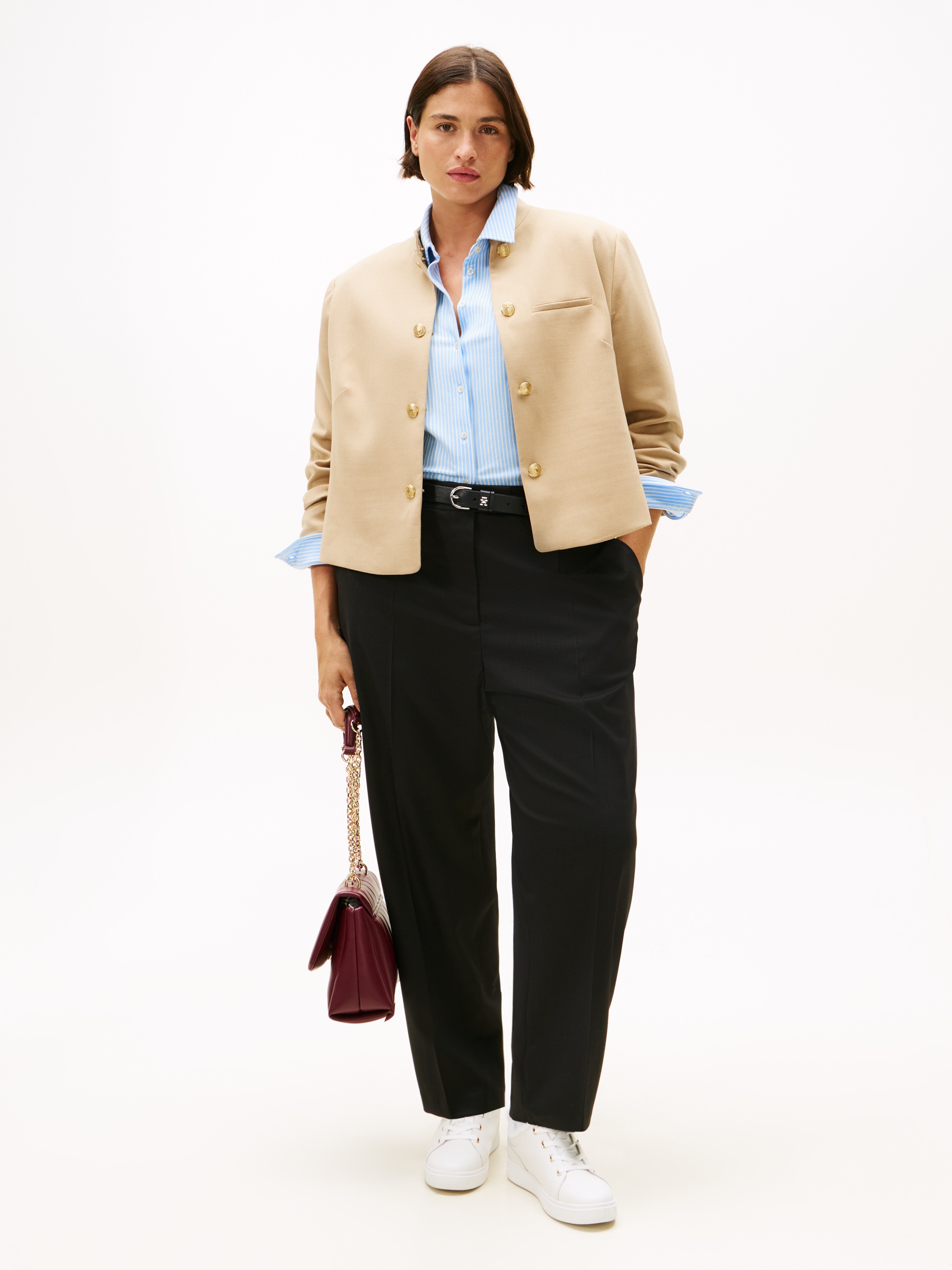 Tommy Hilfiger Curve Anzughose »CRV TIMELESS WOOL SLIM STRT PANT«, in grossen Grössen, mit Wolle