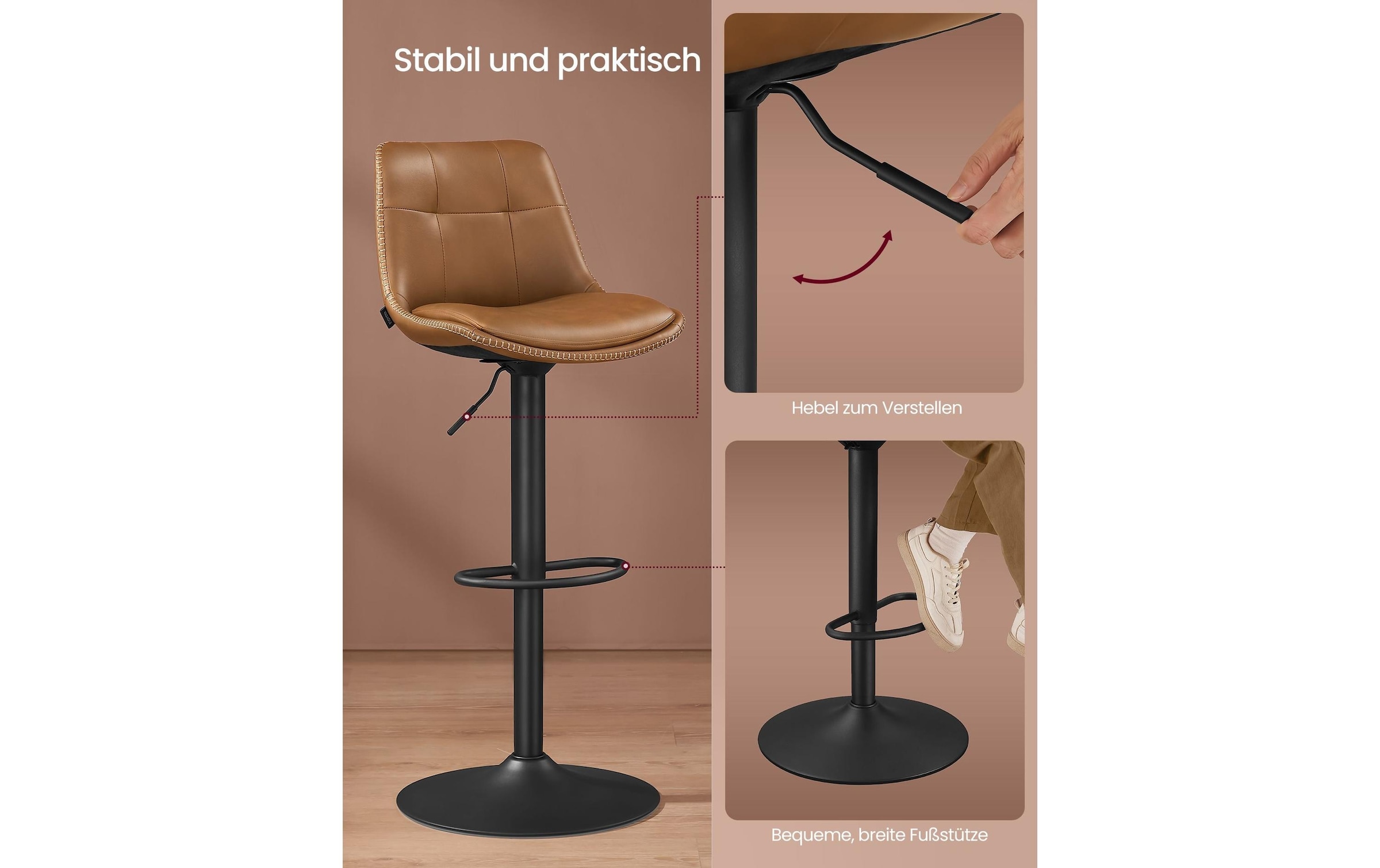 VASAGLE Barhocker »2er Set 48 x 90 cm/112 cm«