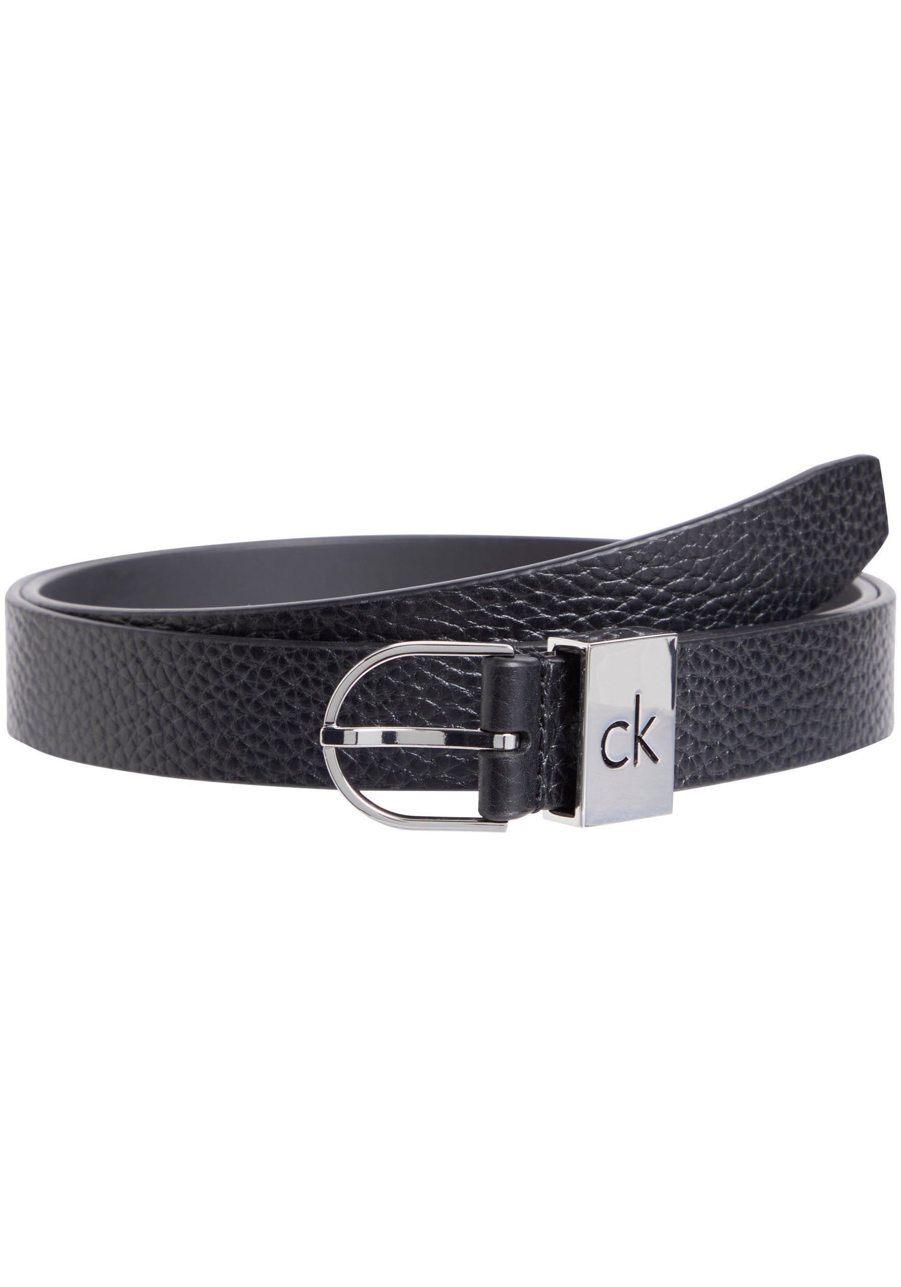Calvin Klein Ledergürtel »CK LOOP THIN ROUND BUCKLE 2.5«, Logoprägung