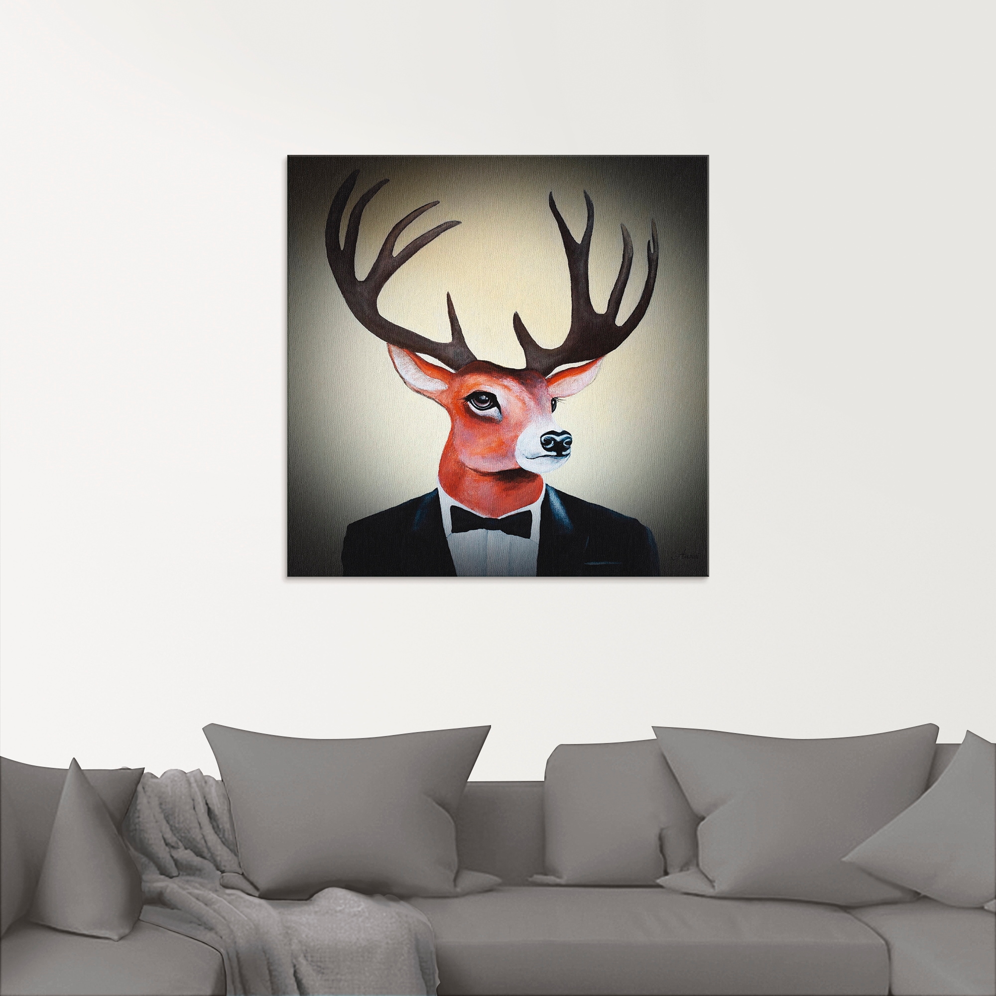 Artland Glasbild »Undercover Hirsch«, Humor, (1 St.), in verschiedenen Grössen