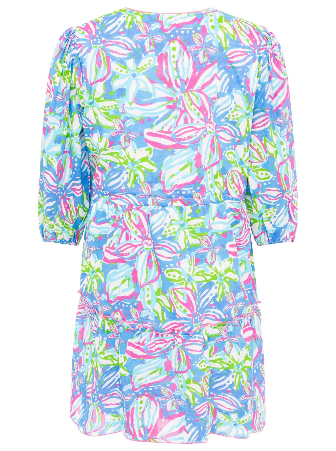Zwillingsherz Sommerkleid »"Blumentraum"«, mit floralem Muster, zum Binden mit Tasseln, kontrastfarbige Details