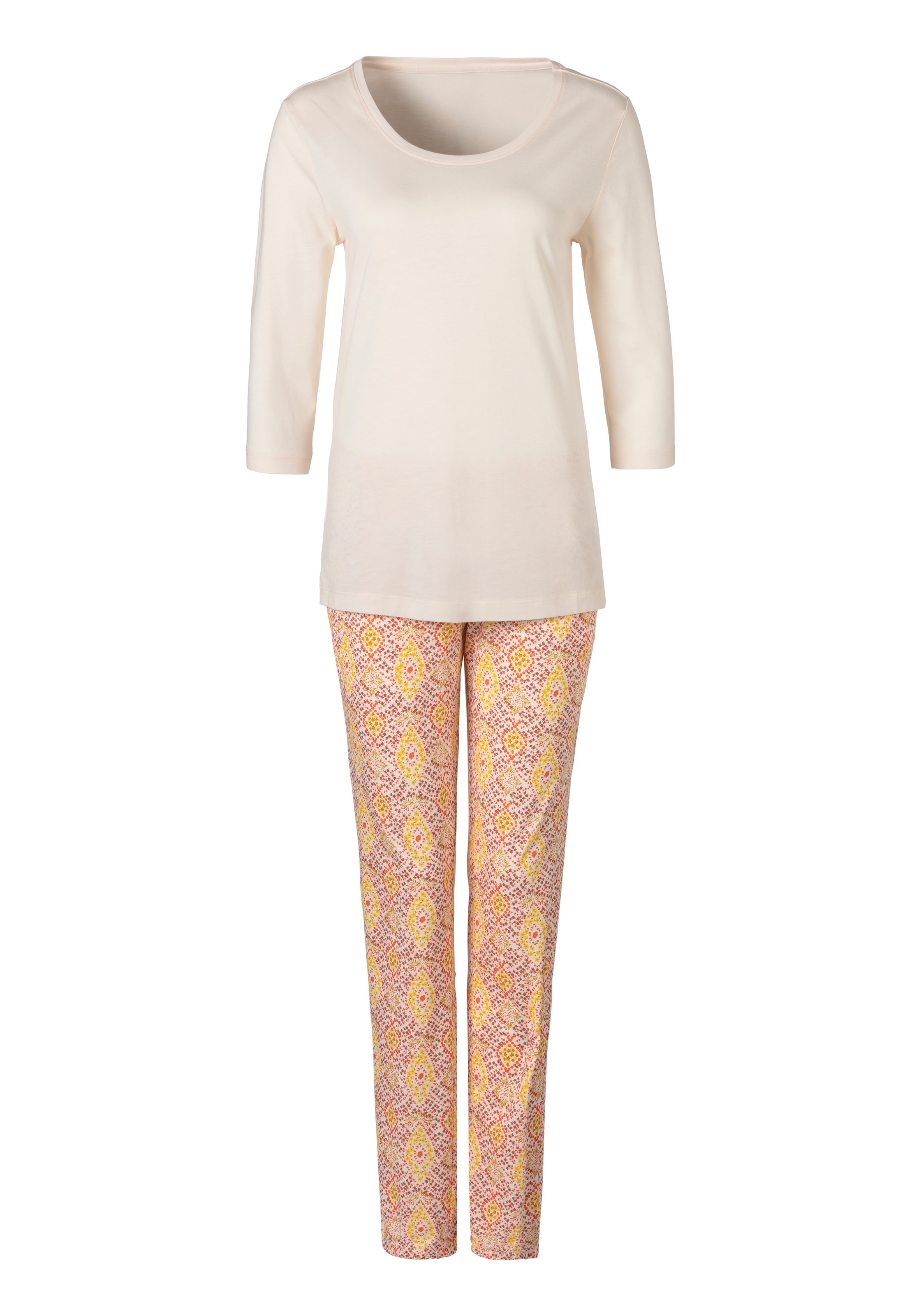 s.Oliver Pyjama, (2 tlg.), im Ornamentdruck mit 3/4-Ärmeln