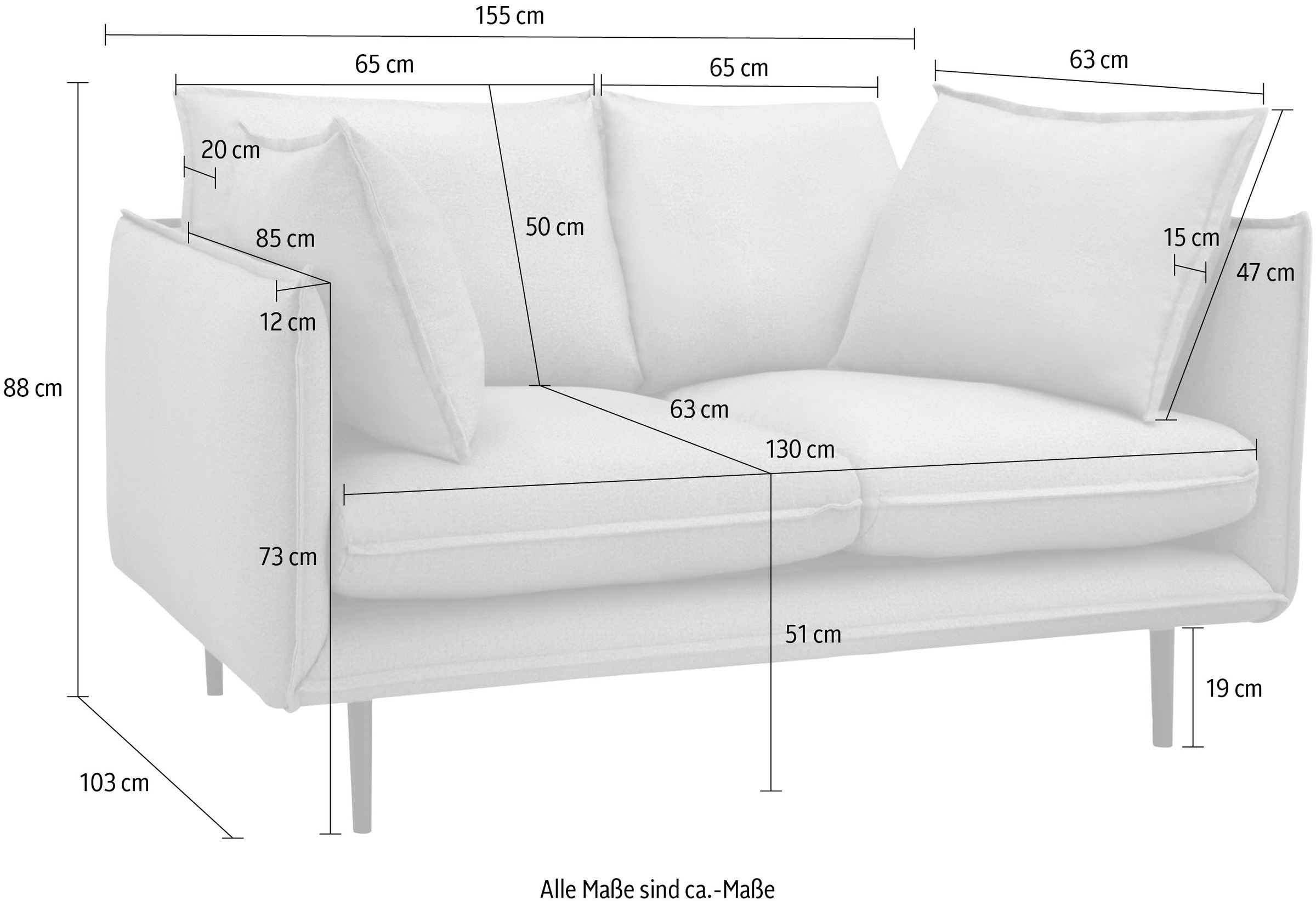 INOSIGN 2-Sitzer »Somba«, mit dickem Keder und eleganter Optik