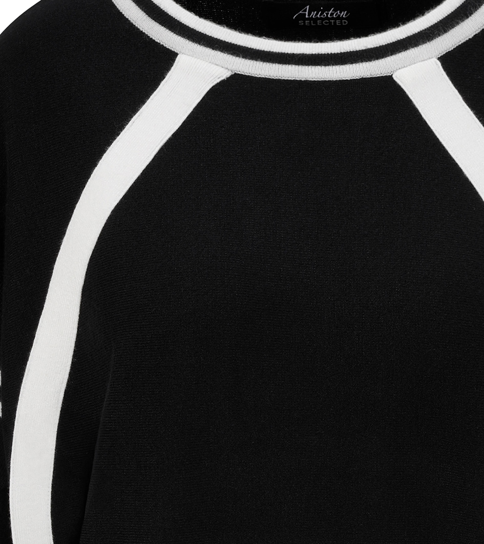 Aniston SELECTED Strickpullover, mit sportiven weissen Streifen