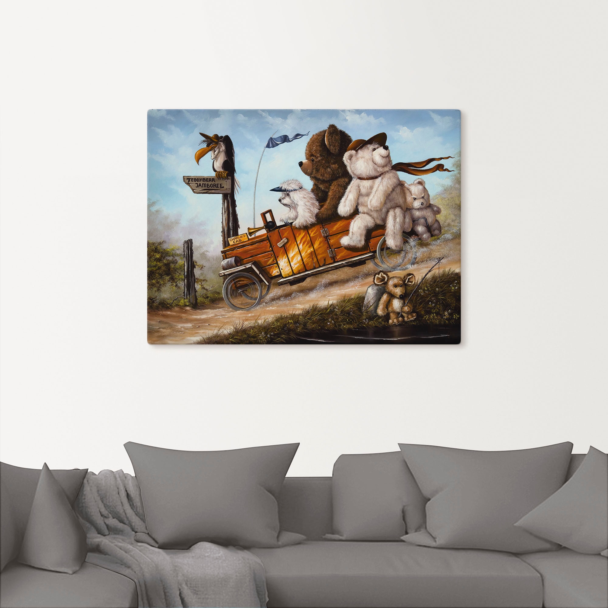 Artland Wandbild »Reisendes Kinderspielzeug«, Spielzeuge, (1 St.), als Leinwandbild, Poster in verschied. Grössen