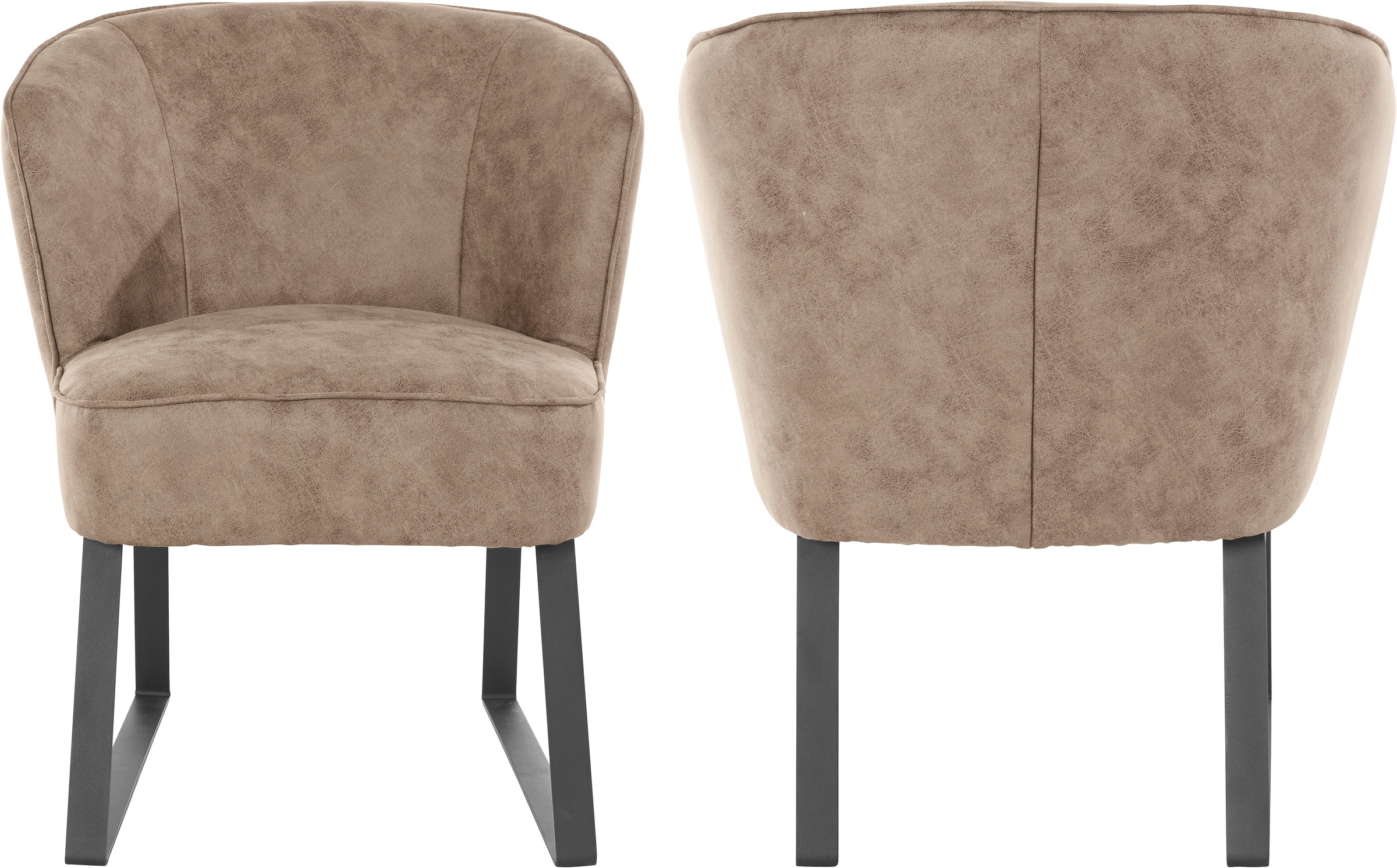 exxpo - sofa fashion Sessel »Americano, Loungesessel«, mit Keder und Metallfüssen, Bezug in verschiedenen Qualitäten, 1 Stck.
