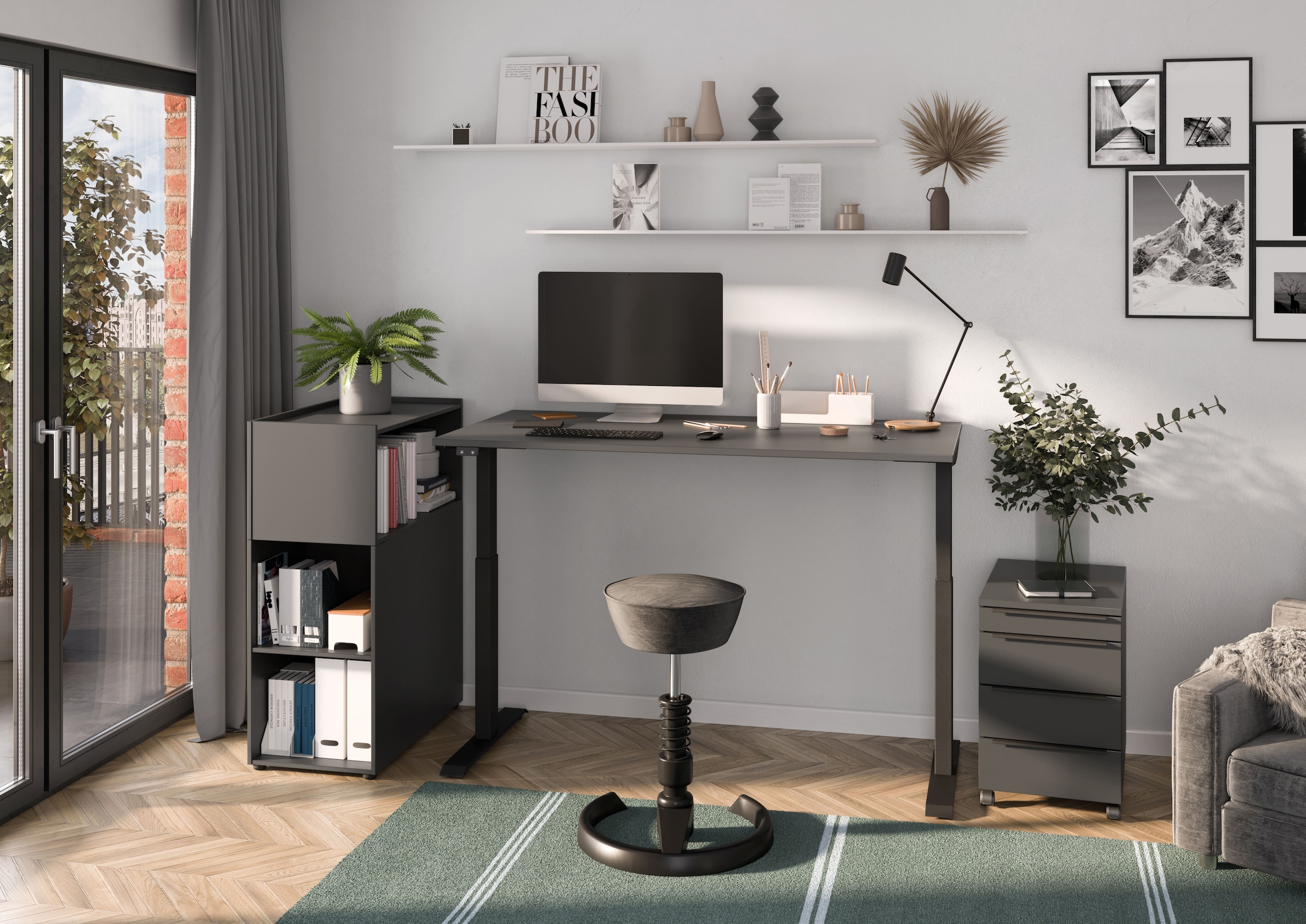 GERMANIA Rollcontainer »Mailand, mit 4 Schubladen, optional mit Schubladendämpfung,«, Utensilienfach, 42x63 cm, Made in Germany