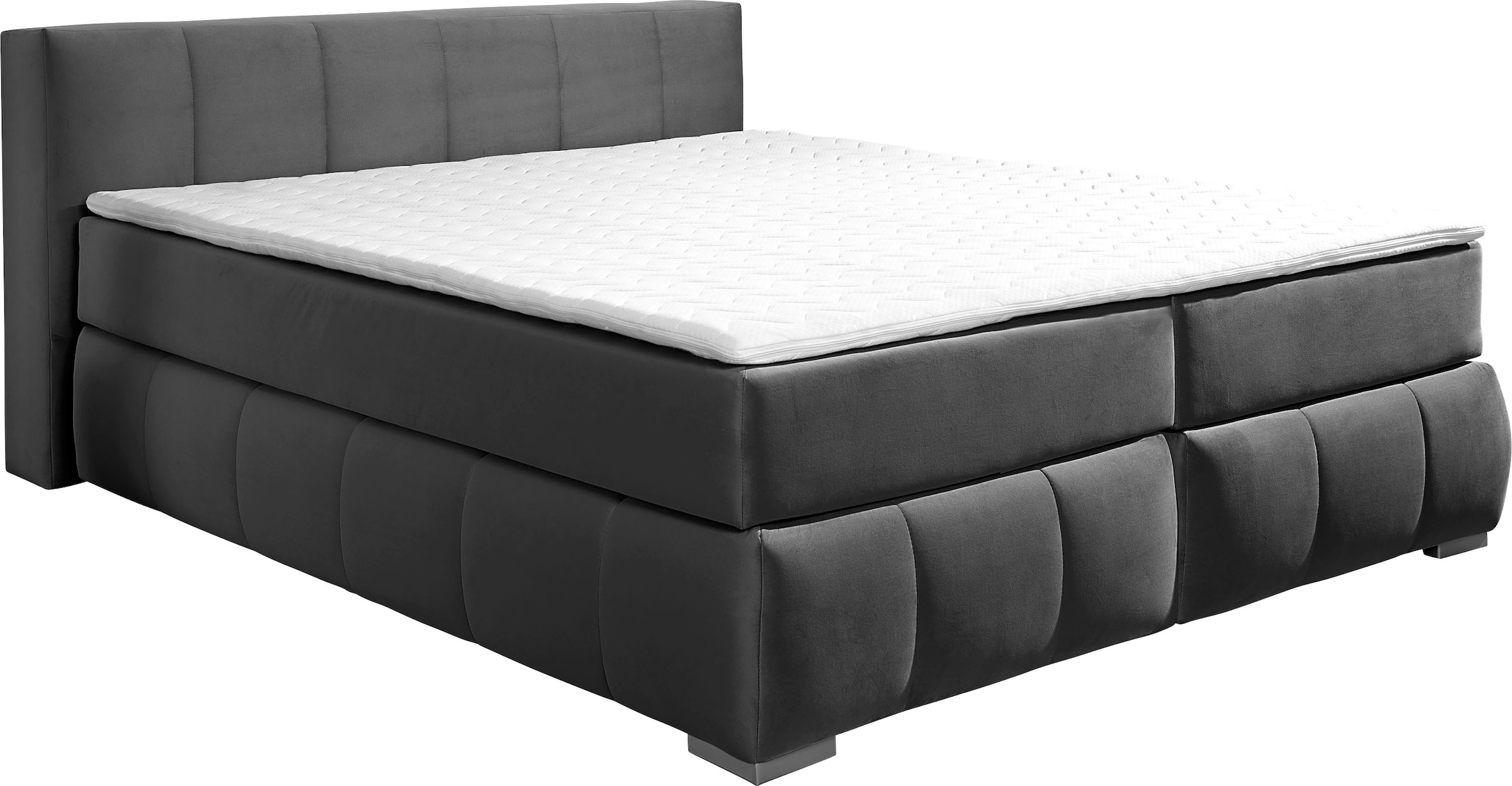 Home affaire Boxspringbett "Chelles" inkl. Topper, in XXL- Überlänge 220 cm, Unterbox mit feine Wölbung