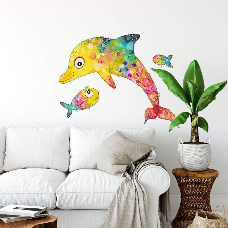 Wall-Art Wandtattoo »Lebensfreude - Delfin Fische«, (1 online | St.) bestellen Jelmoli-Versand
