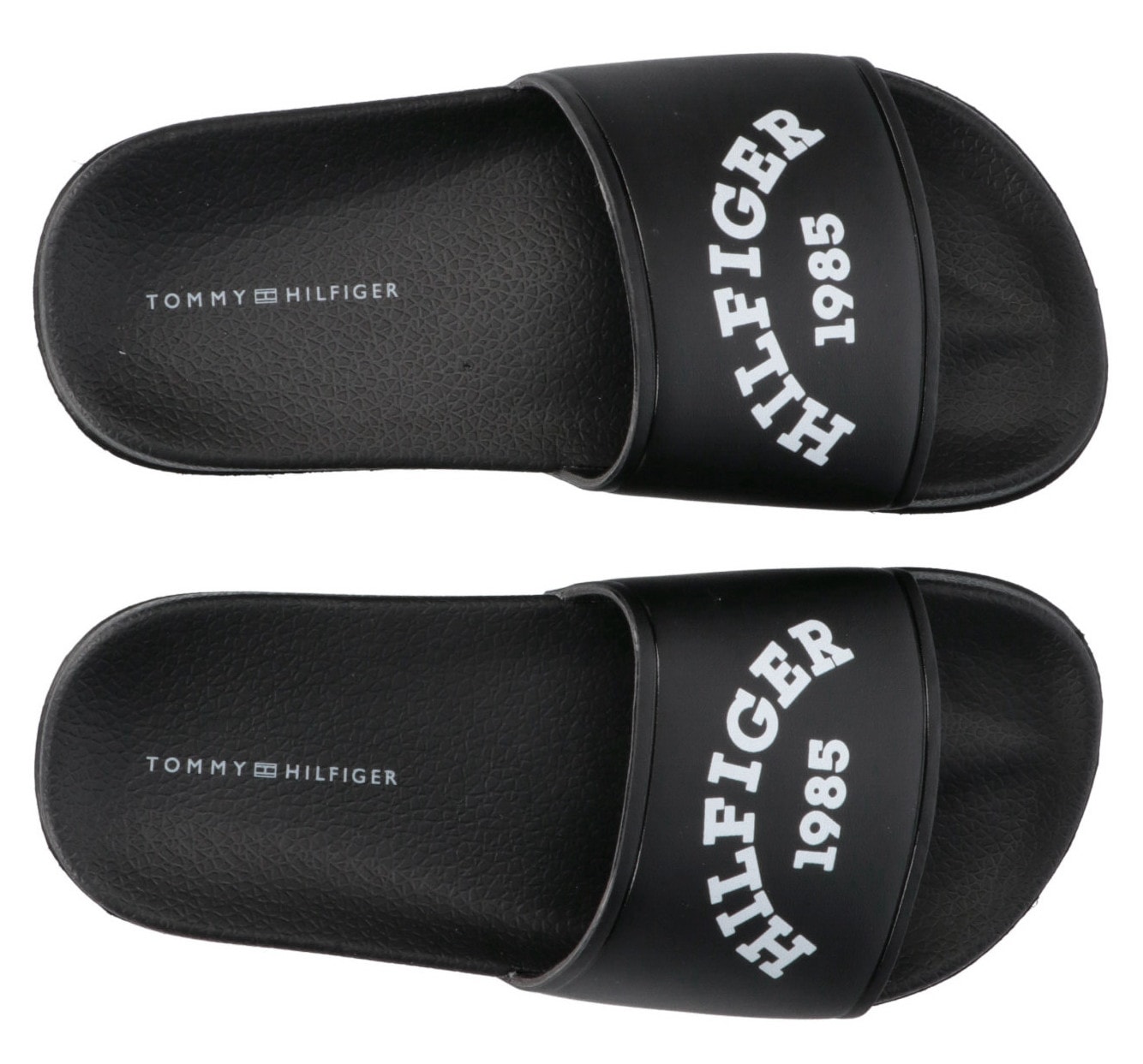 Tommy Hilfiger Badepantolette »LOGO POOL SLIDE«, Sommerschuh, Badeschuh, Poolslides mit grossem Markenaufdruck