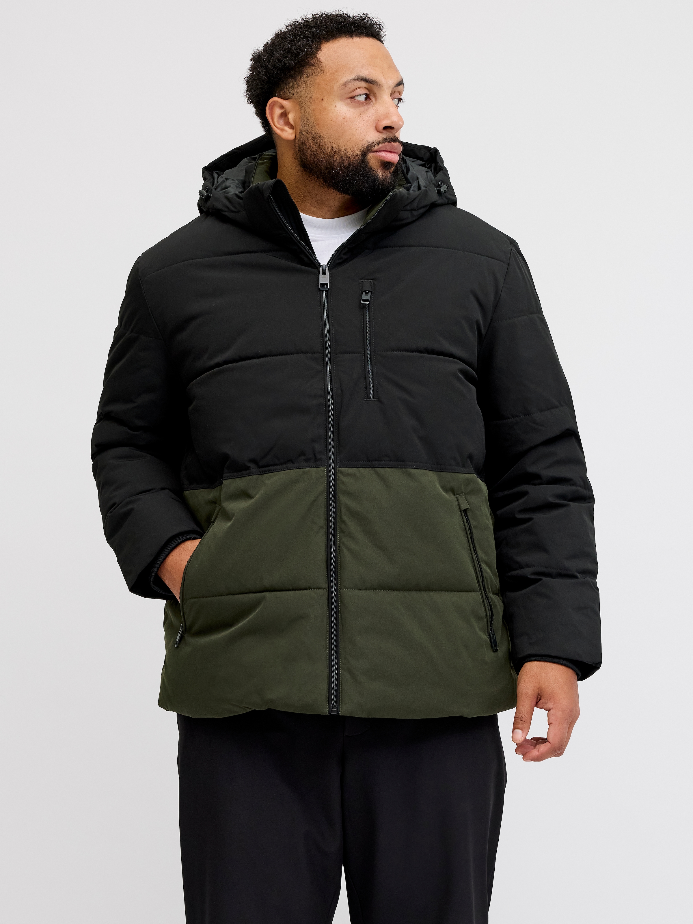 Jack & Jones PlusSize Steppjacke »JJEOWEN PUFFER SN PLS« mit Kapuze