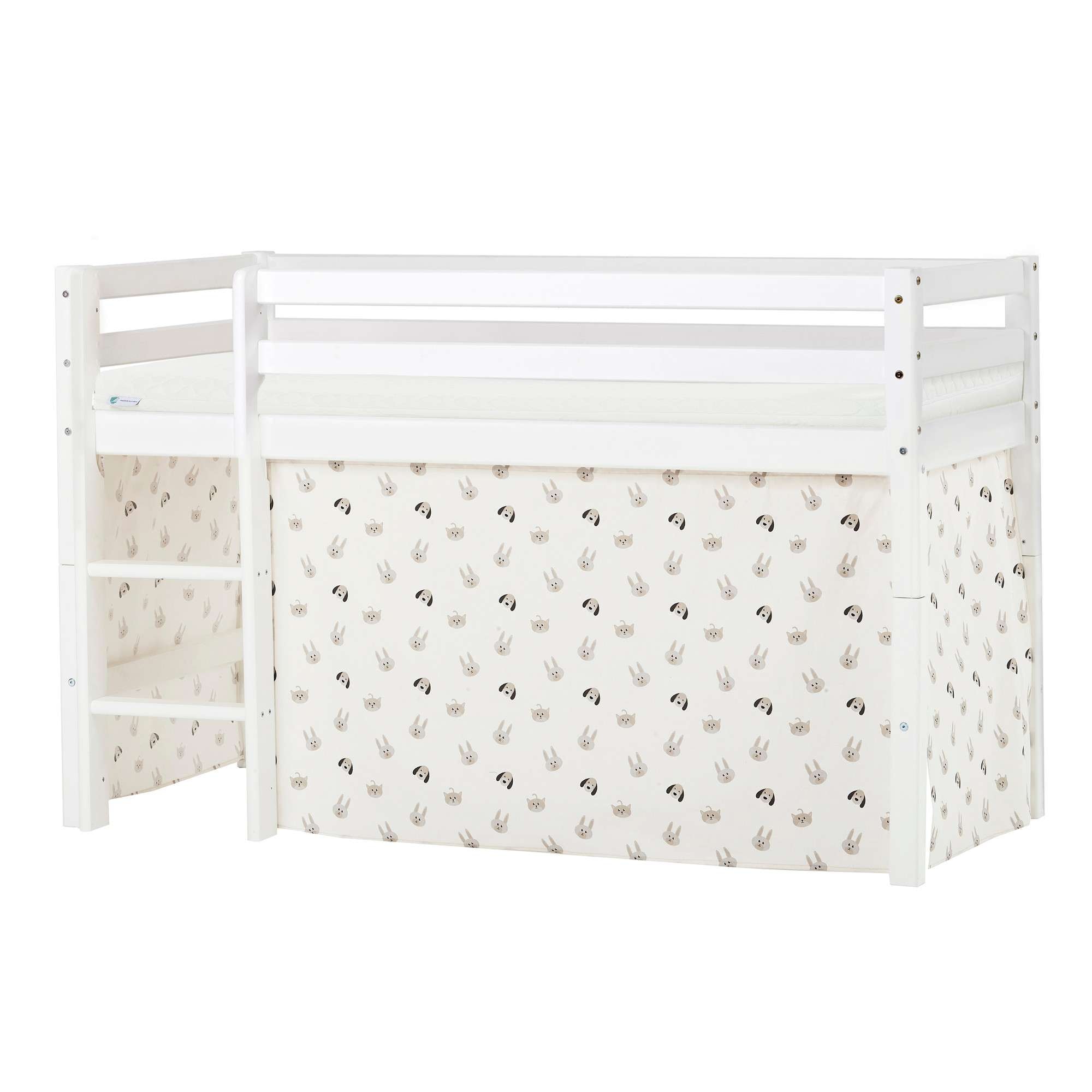 Hoppekids Hochbett »ECO Dream, Kinderbett, Spielbett, Halbhohes Bett aus Massivholz« inkl. Vorhang-Set Creator, Bettgrösse & Matratze wählbar