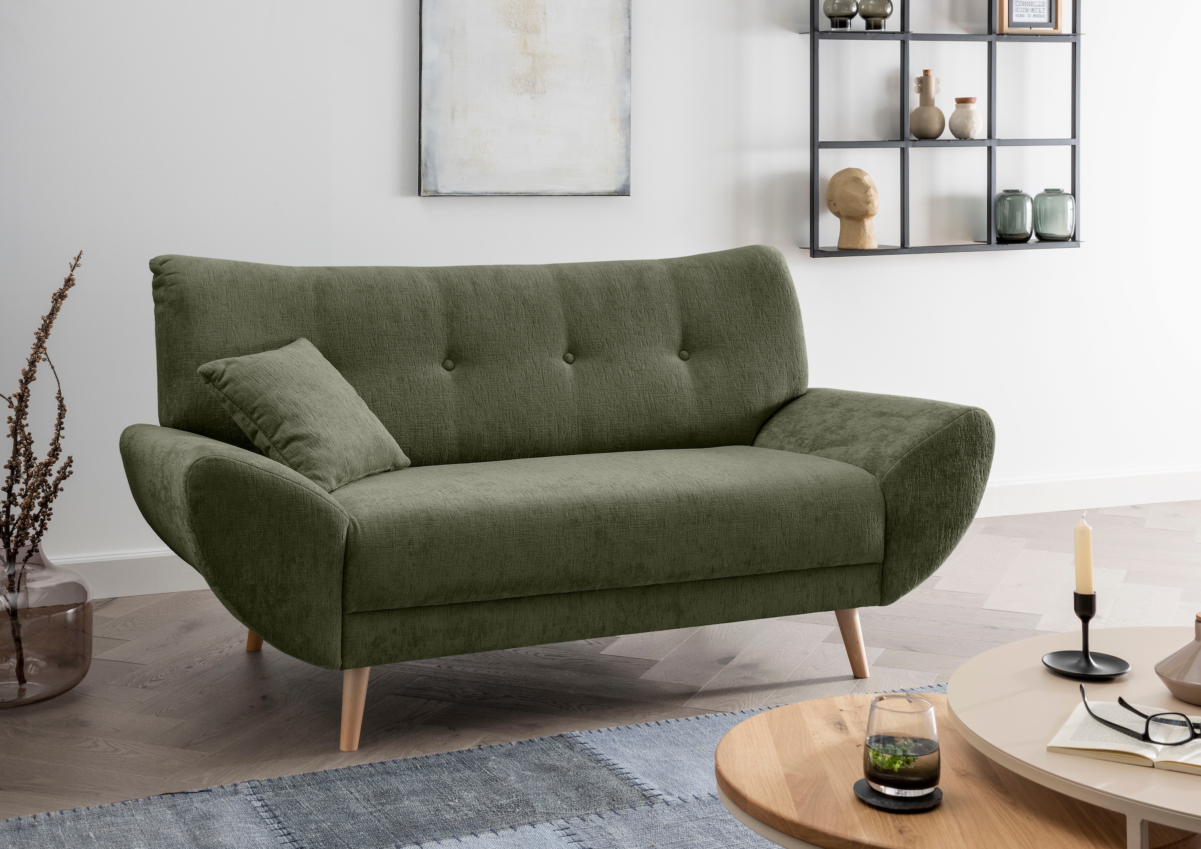 Home affaire 2-Sitzer "Basta komfortable Wellenunterfederung, Breite 174cm"