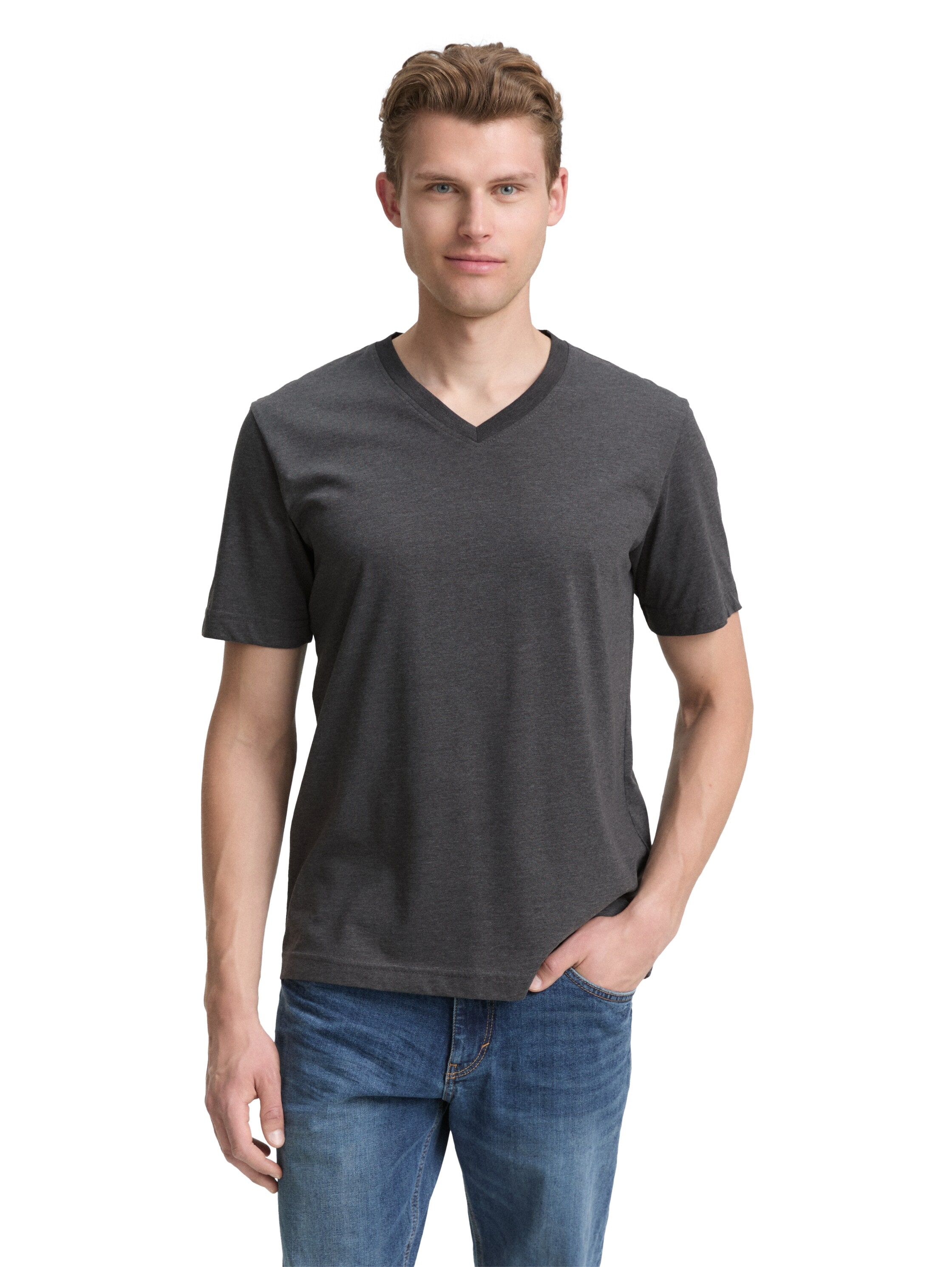 TOM TAILOR T-Shirt, (Packung, 2 tlg.), mit V-Ausschnitt, Doppelpack