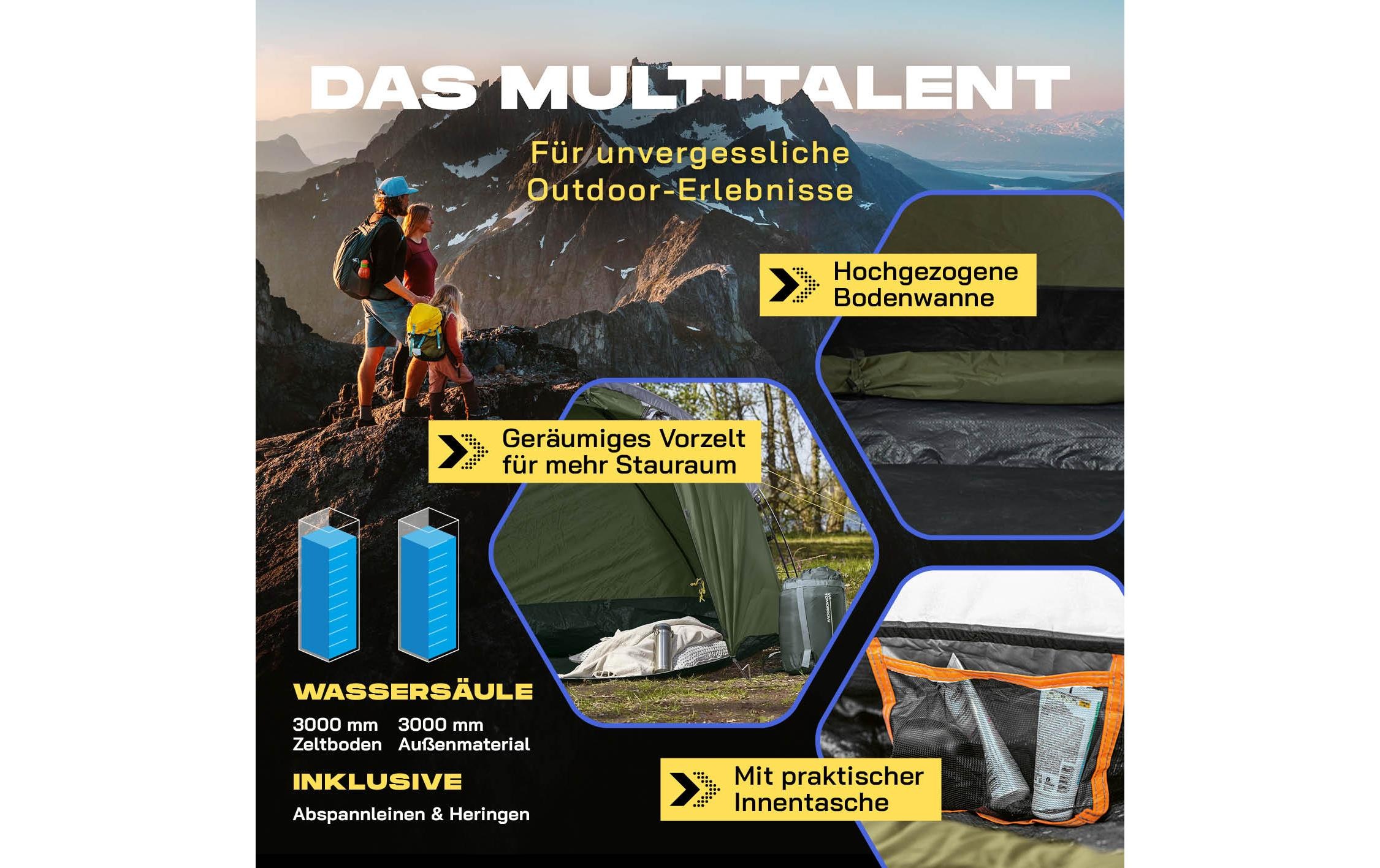 Wurfzelt »Where tomorrow Personenzelt Pop-Up«, 3 Personen