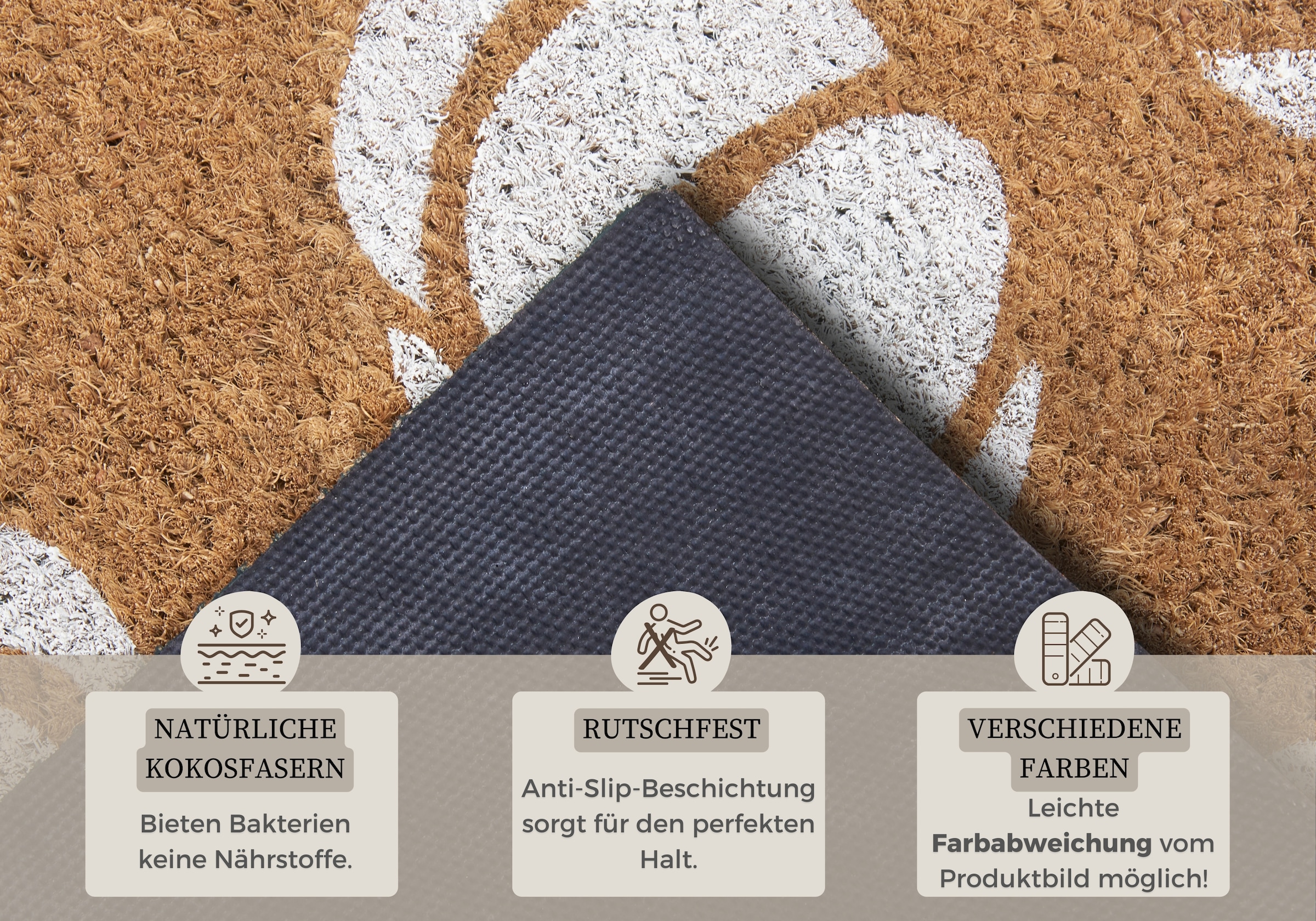 HANSE Home Fussmatte »Mix Mats Kokos Pumpkins, Türmatte«, rechteckig, 15 mm Höhe, Kokos, Schmutzfangmatte, Outdoor, Rutschfest, Innen, Kokosmatte, Flur