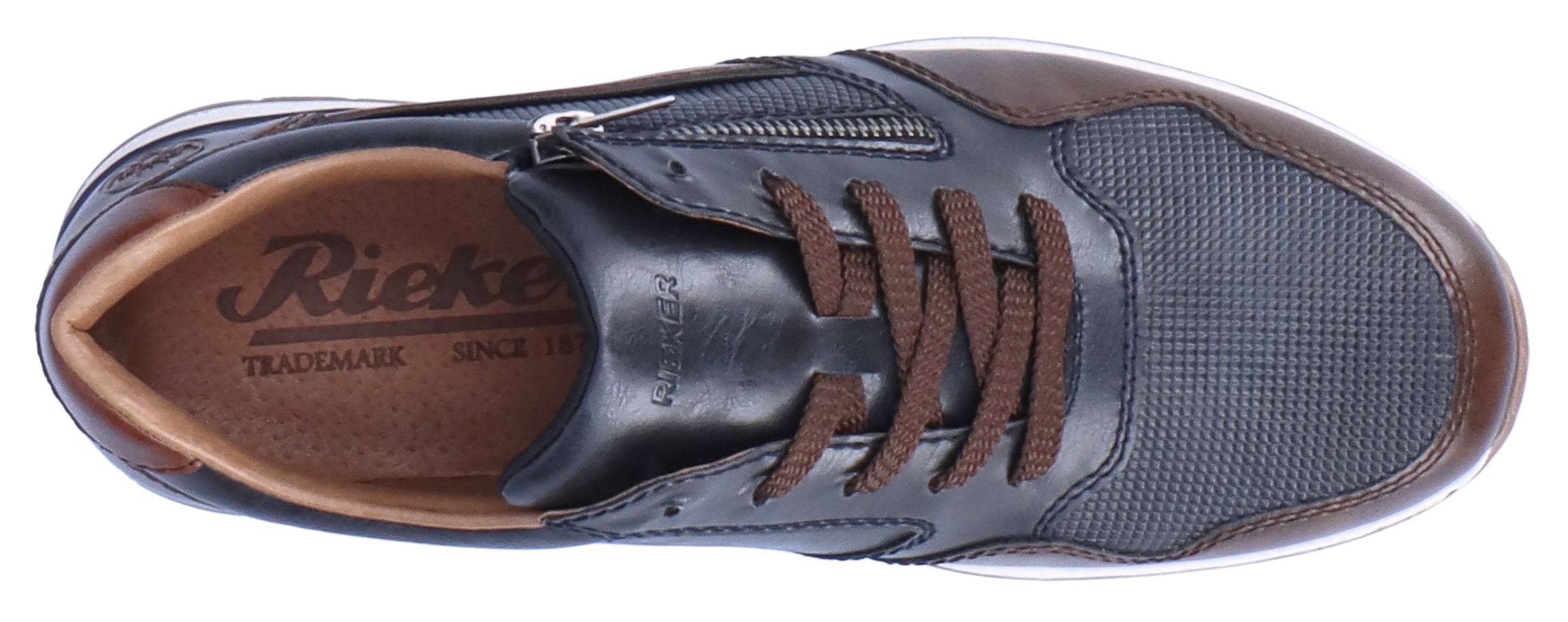 Rieker Sneaker, mit seitlichem Reissverschluss, Freizeitschuh, Halbschuh, Schnürschuh