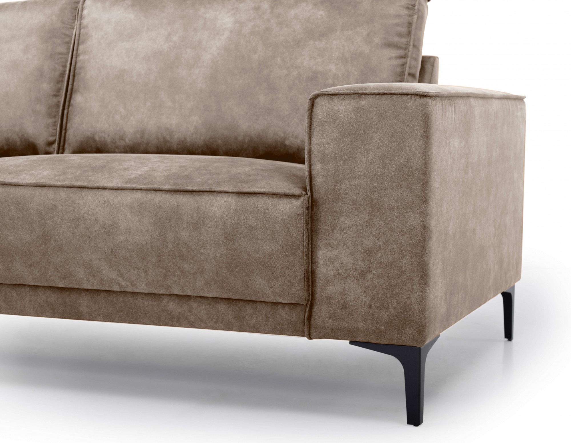Places of Style Wohnlandschaft »XXL Sofa Oland, Struktur, Flachgewebe, Luxus-Microfaser, Boucle«, U-Form, 342 cm, Wellenunterfederung, Skandi-Design, Metallfüsse