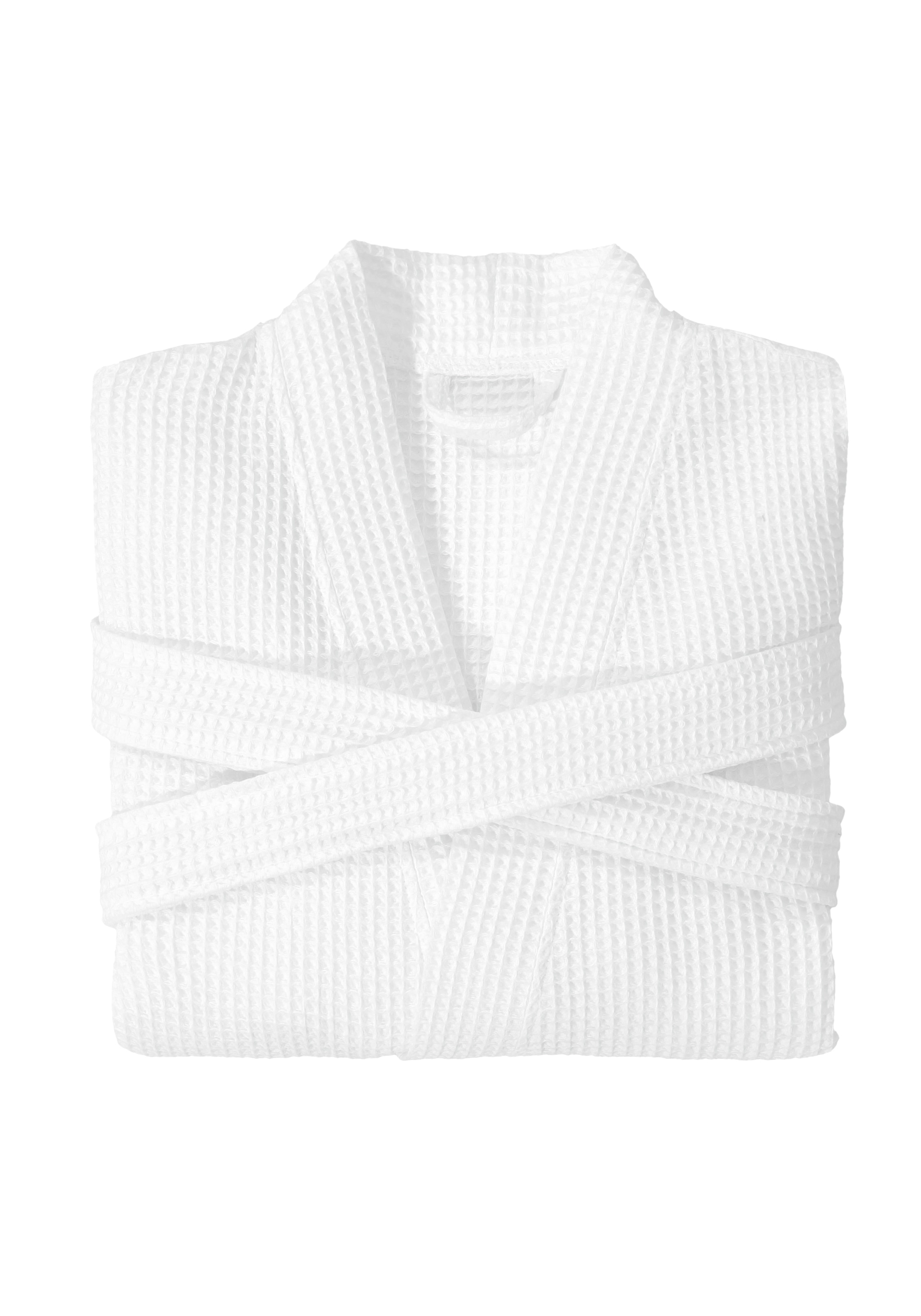 my home Unisex-Bademantel »Inga, Waffelpiqué, ideal für Sauna & Spa, Hotelbademantel«, (1 St.), kleines Packmass, Taschen, Damen & Herren, S-3XL, Morgenmantel