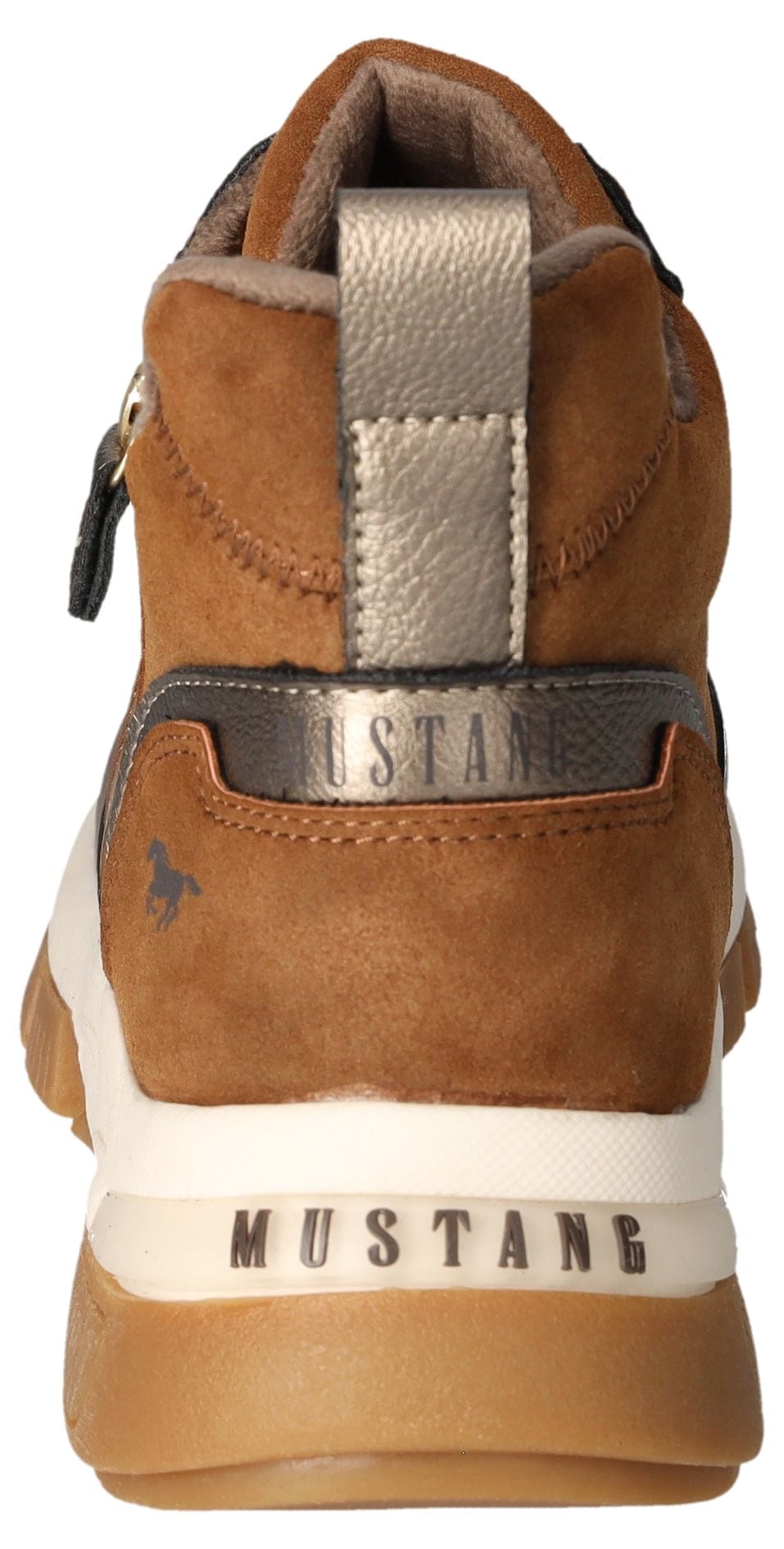 Mustang Shoes Schnürboots, High Top Sneaker, Stiefelette mit zusätzlichem Reissverschluss