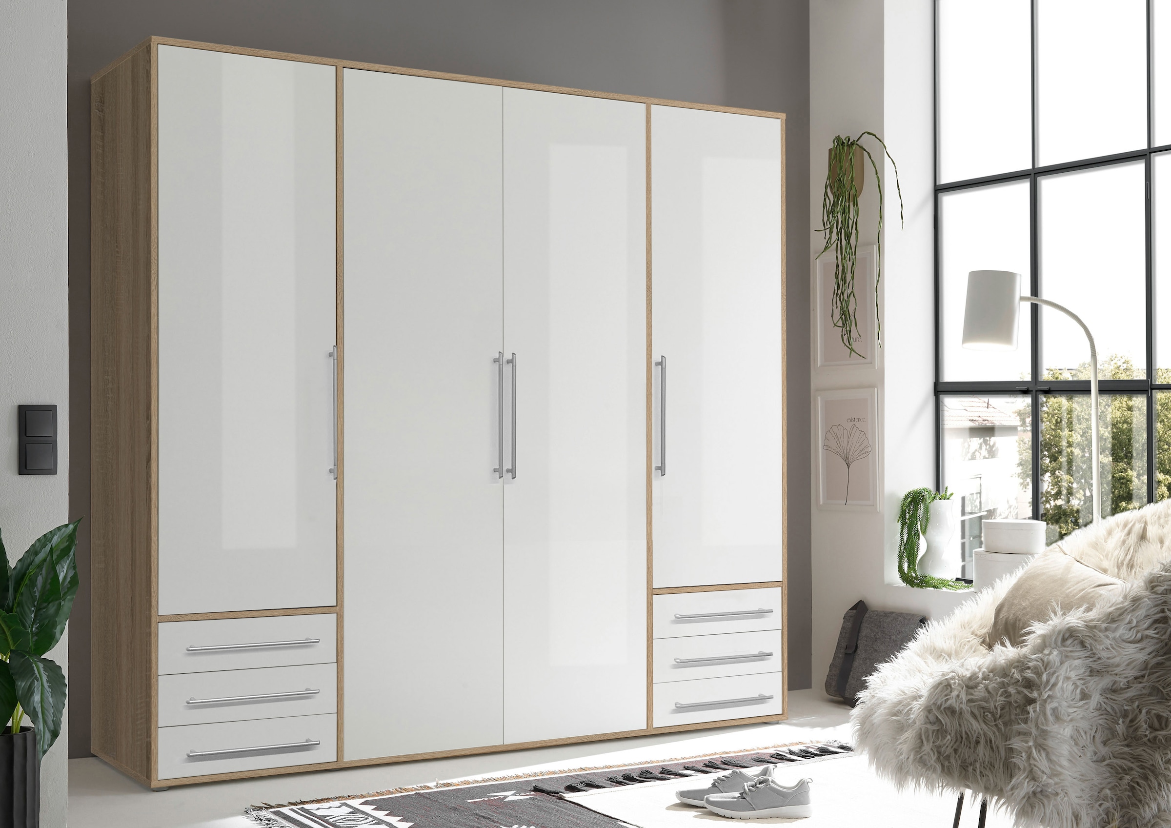 Schlafkontor Drehtürenschrank »Lyss Schrank, Kleiderschrank mit Drehtüren«, in verschiedenen Farben und Grössen erhältlich