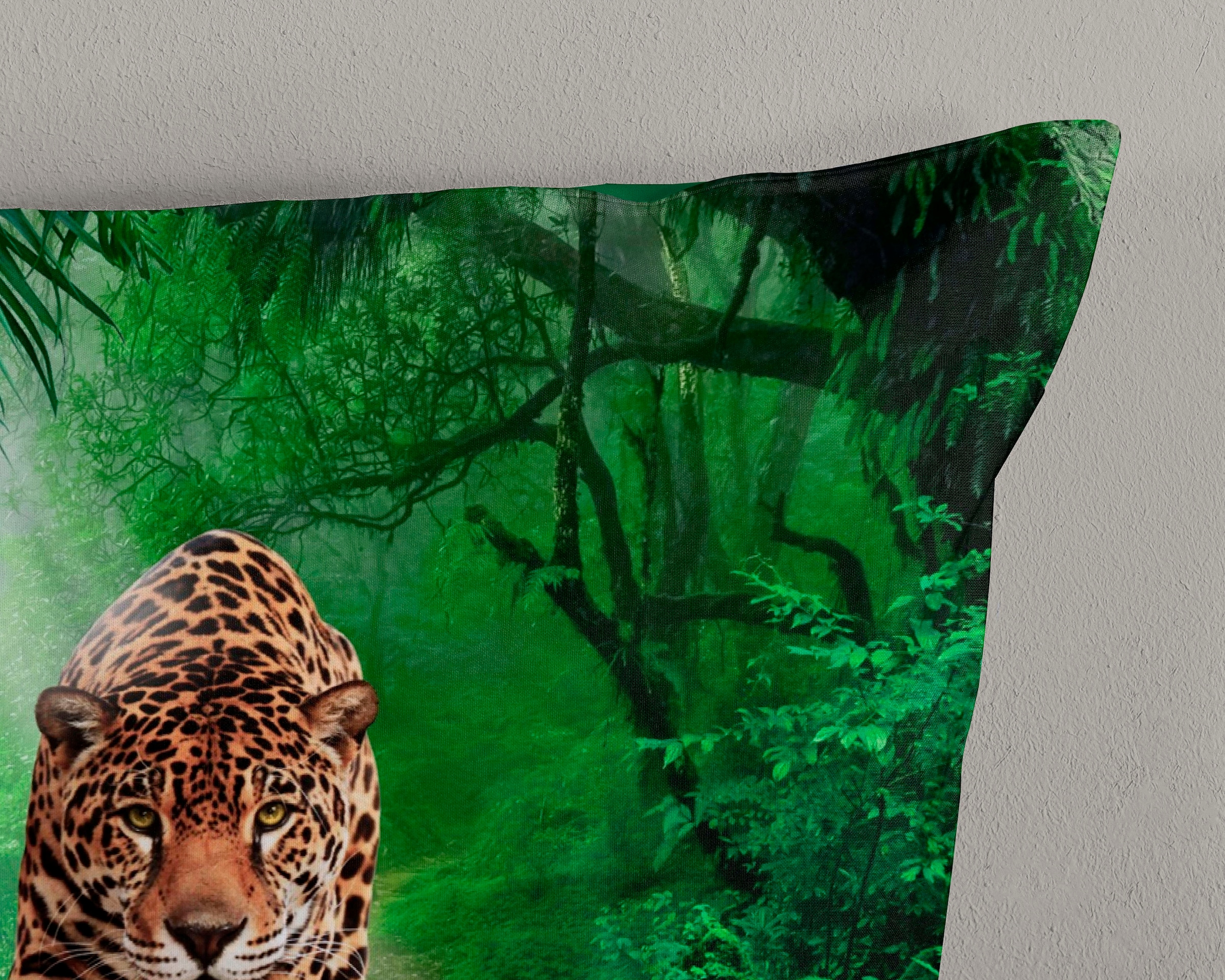 PURE luxury collection Wendebettwäsche »Amazone«, Mikrofaser, 135x200, Pflegeleicht, Reissverschluss, Wendeoptik, Leopard