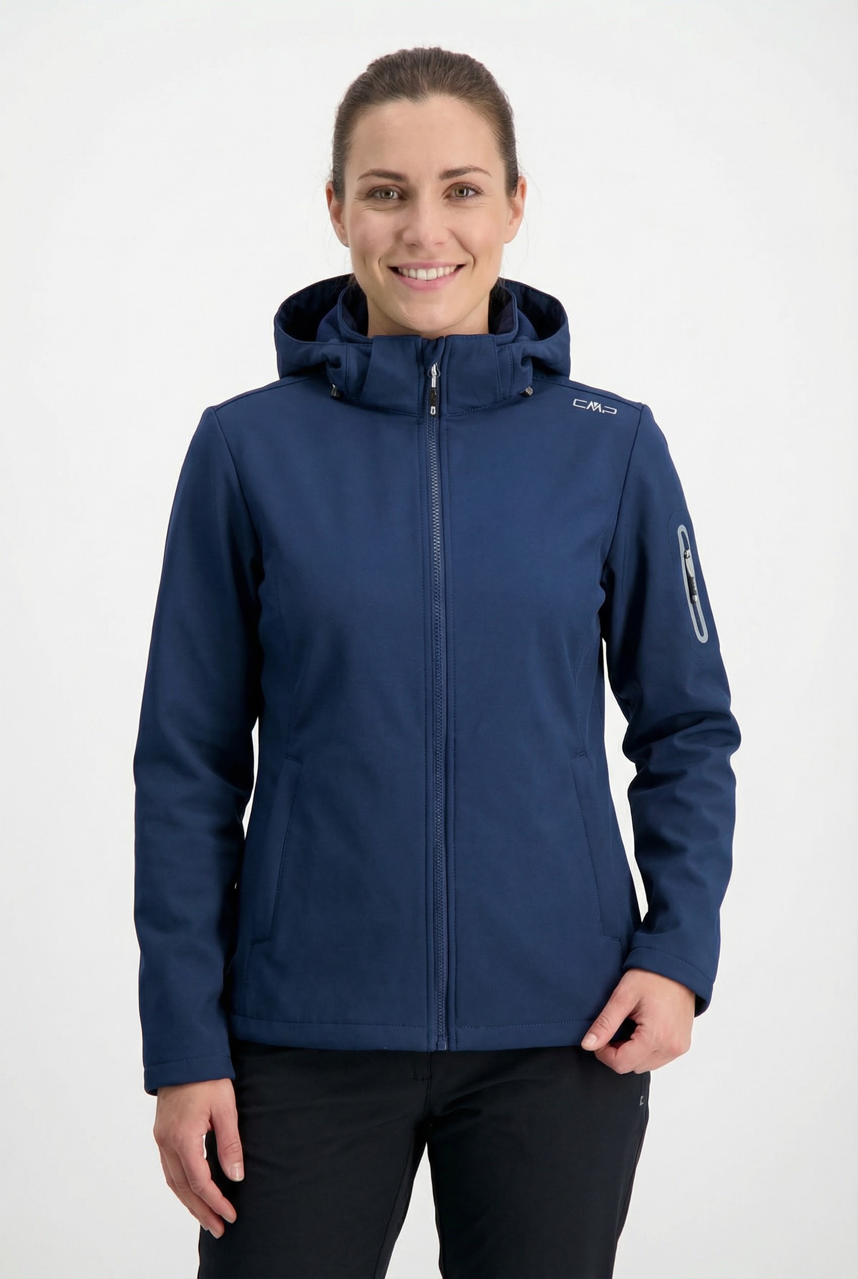 Cmp Blau Softshelljacke "Woman Jacket Det Hood" Mit Kapuze Mit Kapuze, Wind- Und Wasserabweisend