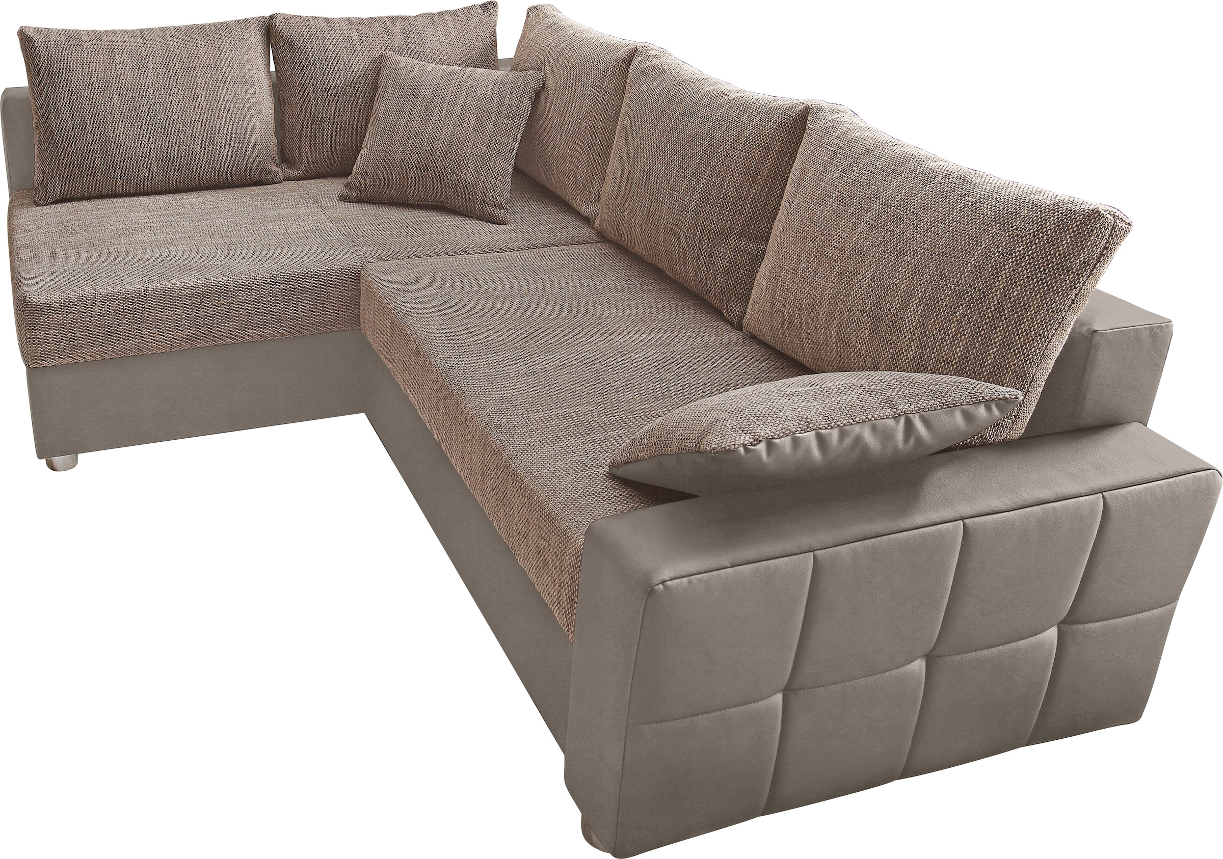 COLLECTION AB Ecksofa »Parma L-Form«, mit Bettfunktion und Federkern